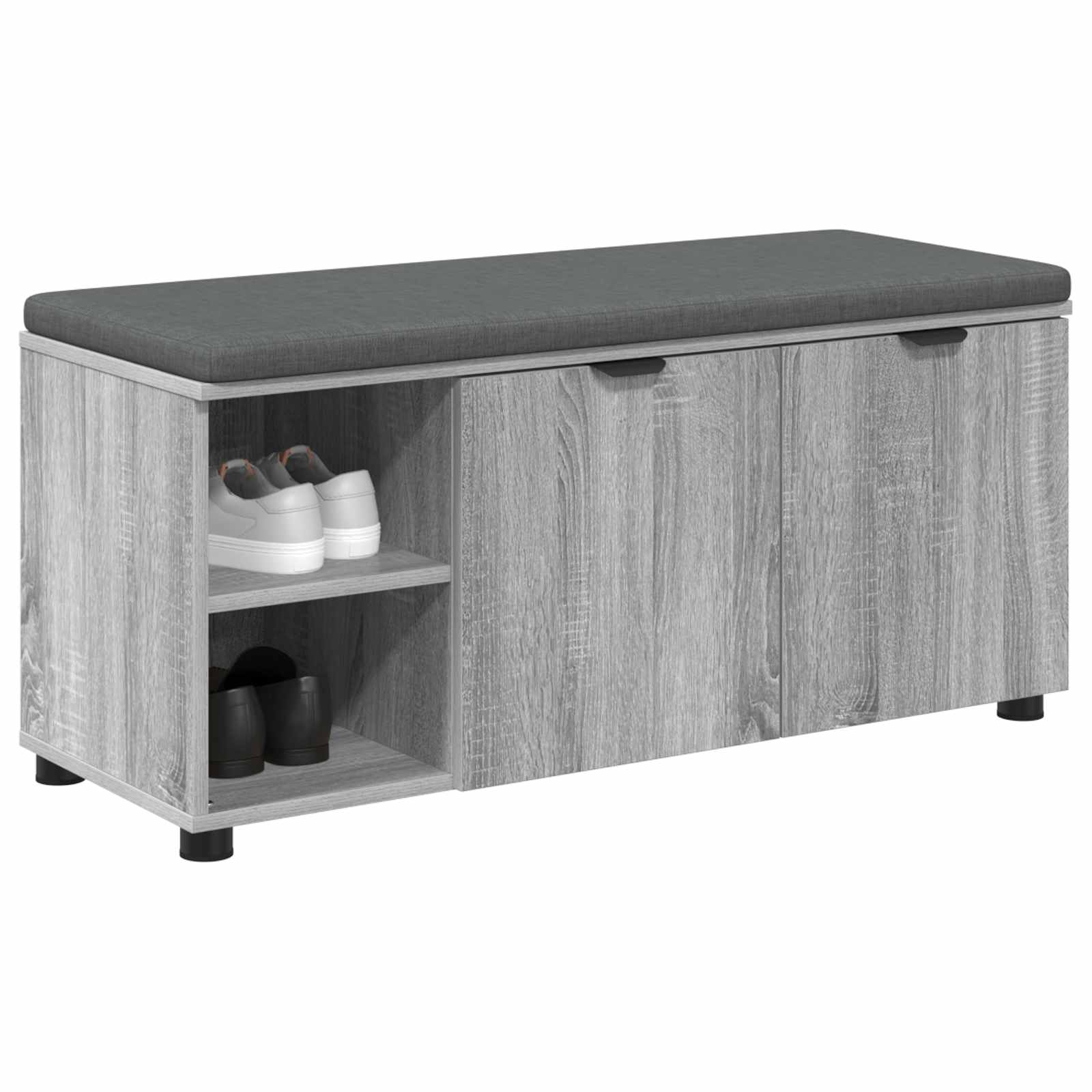Banc d'entrée avec coussin Gris Sonoma 100 x 38 x 46 cm - XIOS