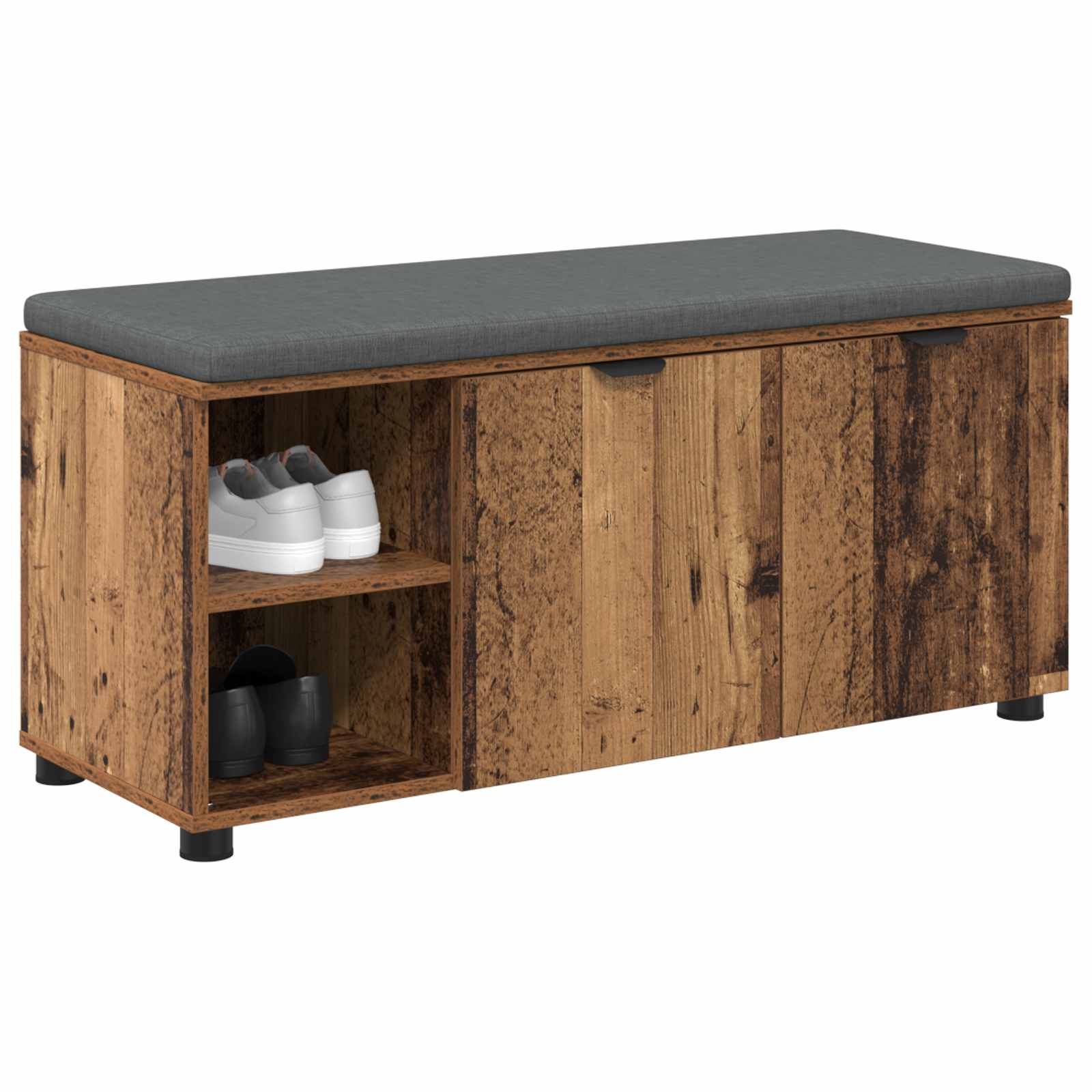 Banc d'entrée avec coussin Bois ancien 100 x 38 x 46 cm - XIOS