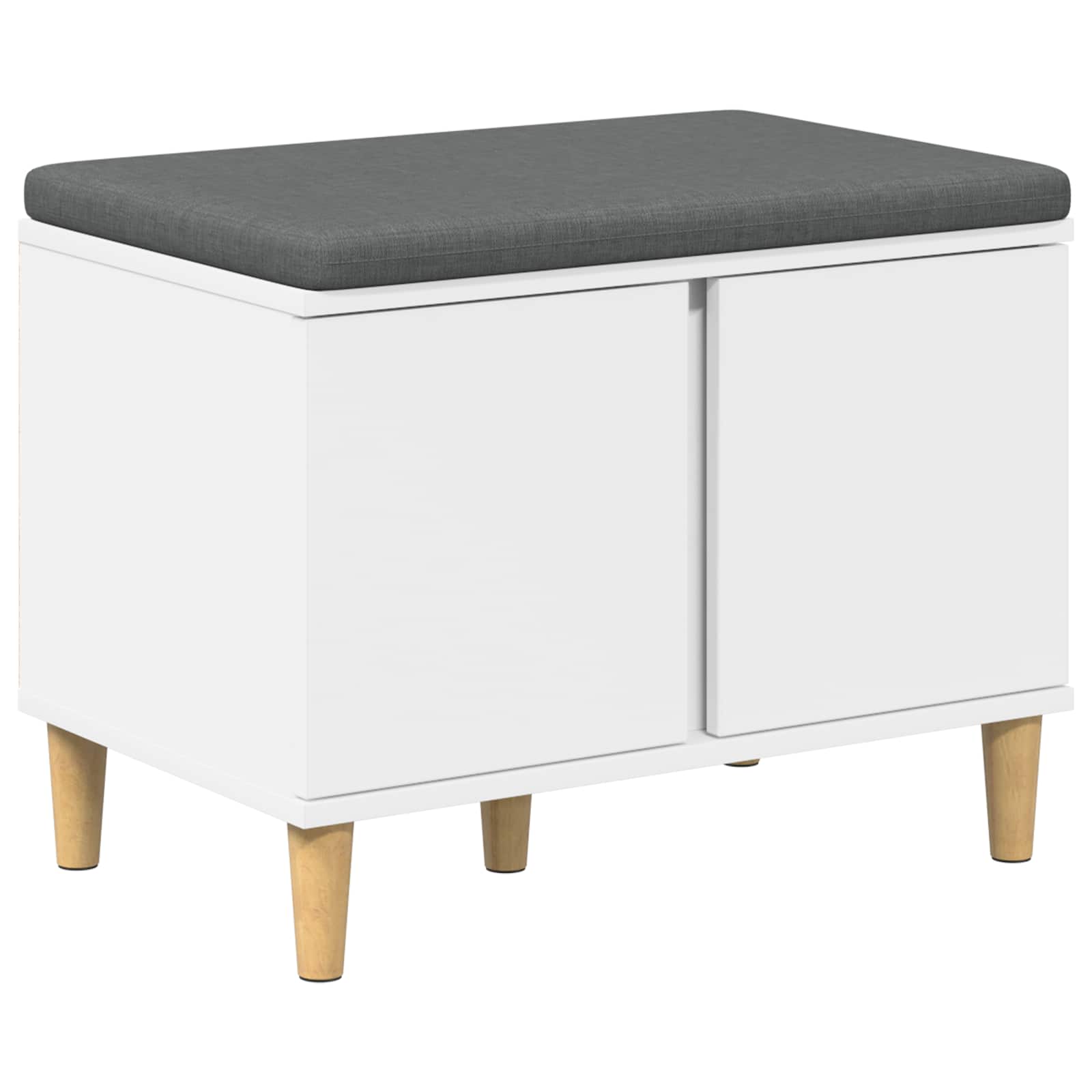 Banc d'entrée Blanc 60 x 38 x 46 cm Bois Ingénierie et Tissu - XIOS