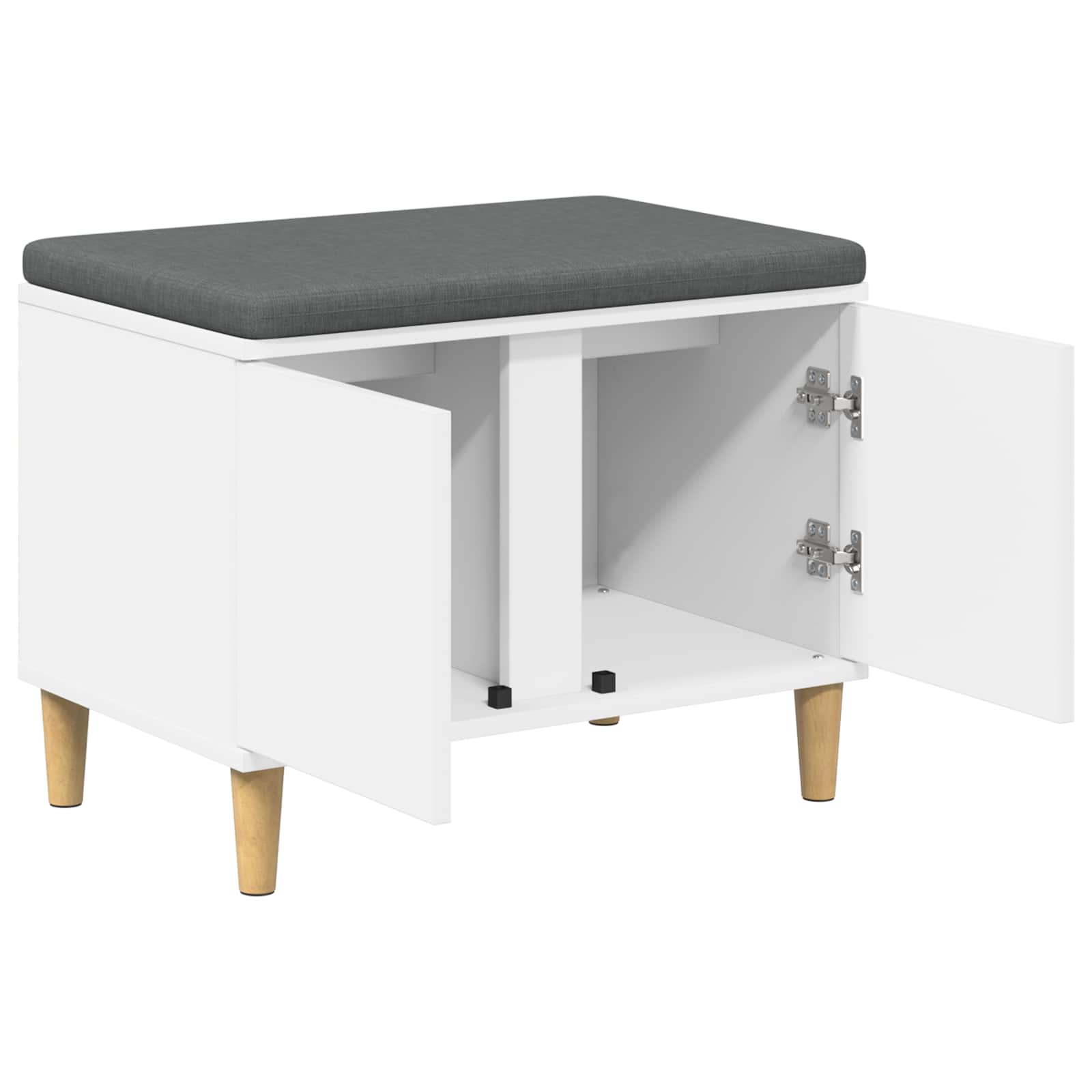 Banc d'entrée Blanc 60 x 38 x 46 cm Bois Ingénierie et Tissu - XIOS