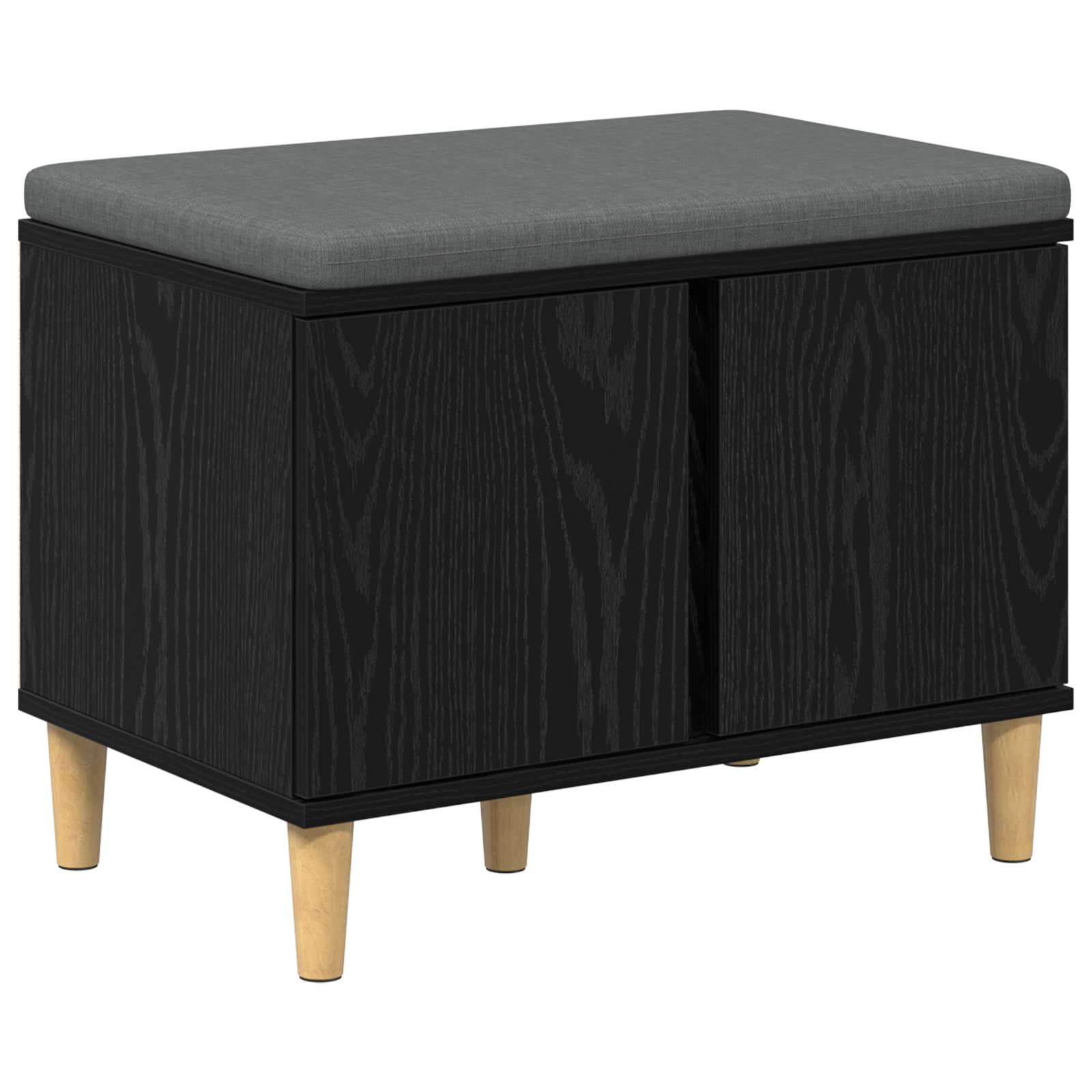 Banc d'entrée avec coussin Chêne Noir 60 x 38 x 46 cm - XIOS