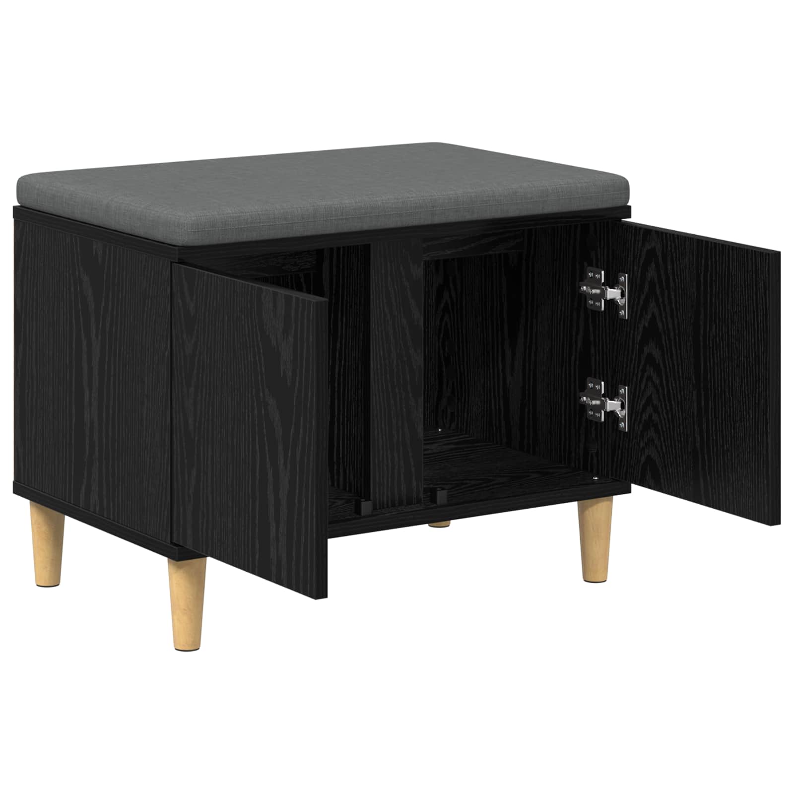 Banc d'entrée avec coussin Chêne Noir 60 x 38 x 46 cm - XIOS