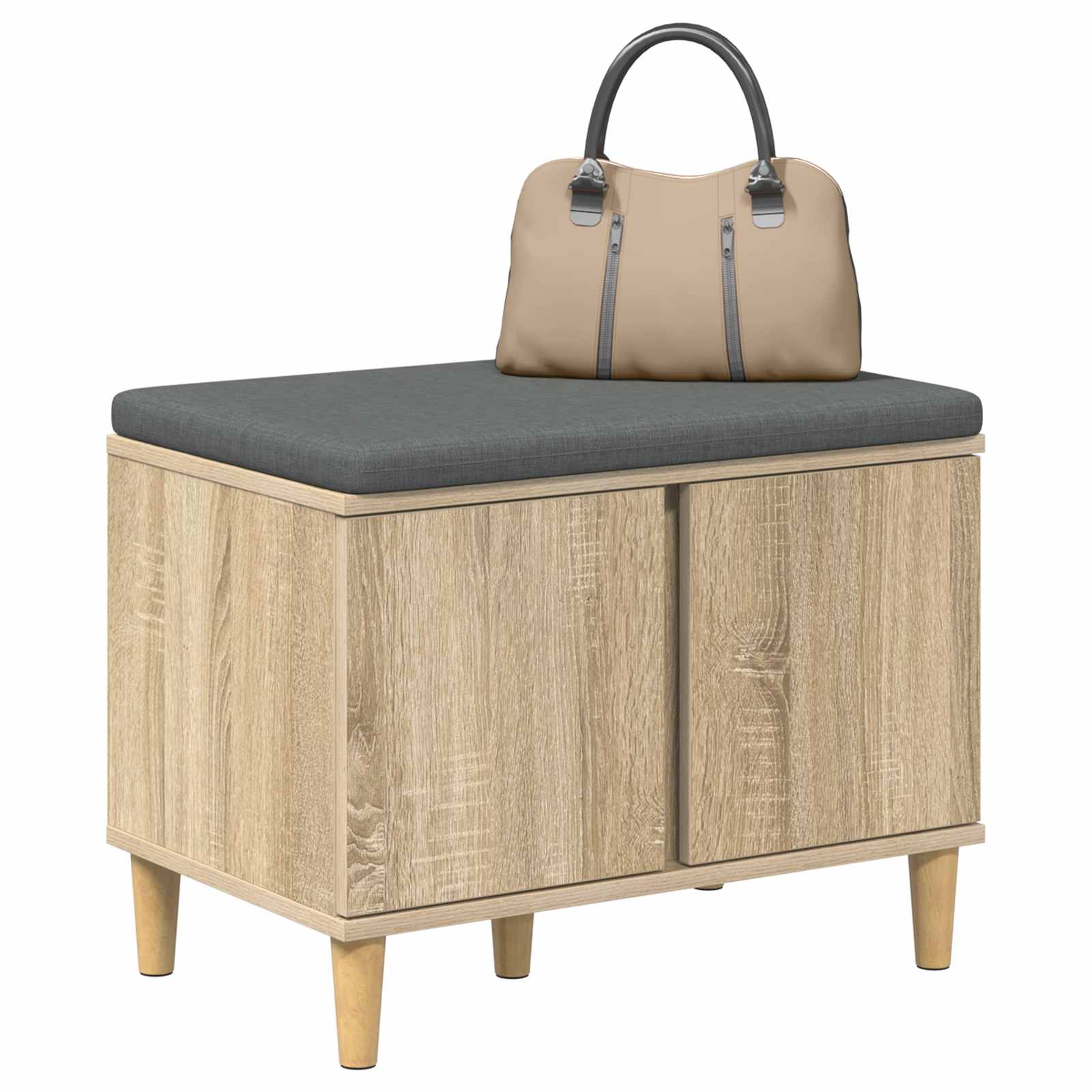 Banc d'entrée avec coussin Chêne Sonoma 60 x 38 x 46 cm - XIOS