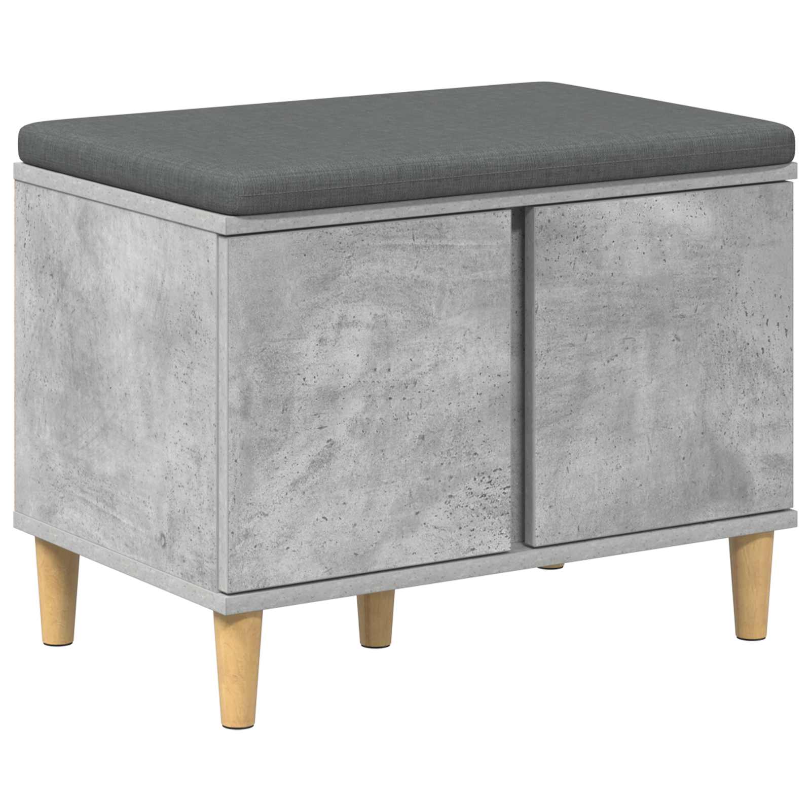 Banc d'entrée avec coussin Gris Béton 60 x 38 x 46 cm - XIOS