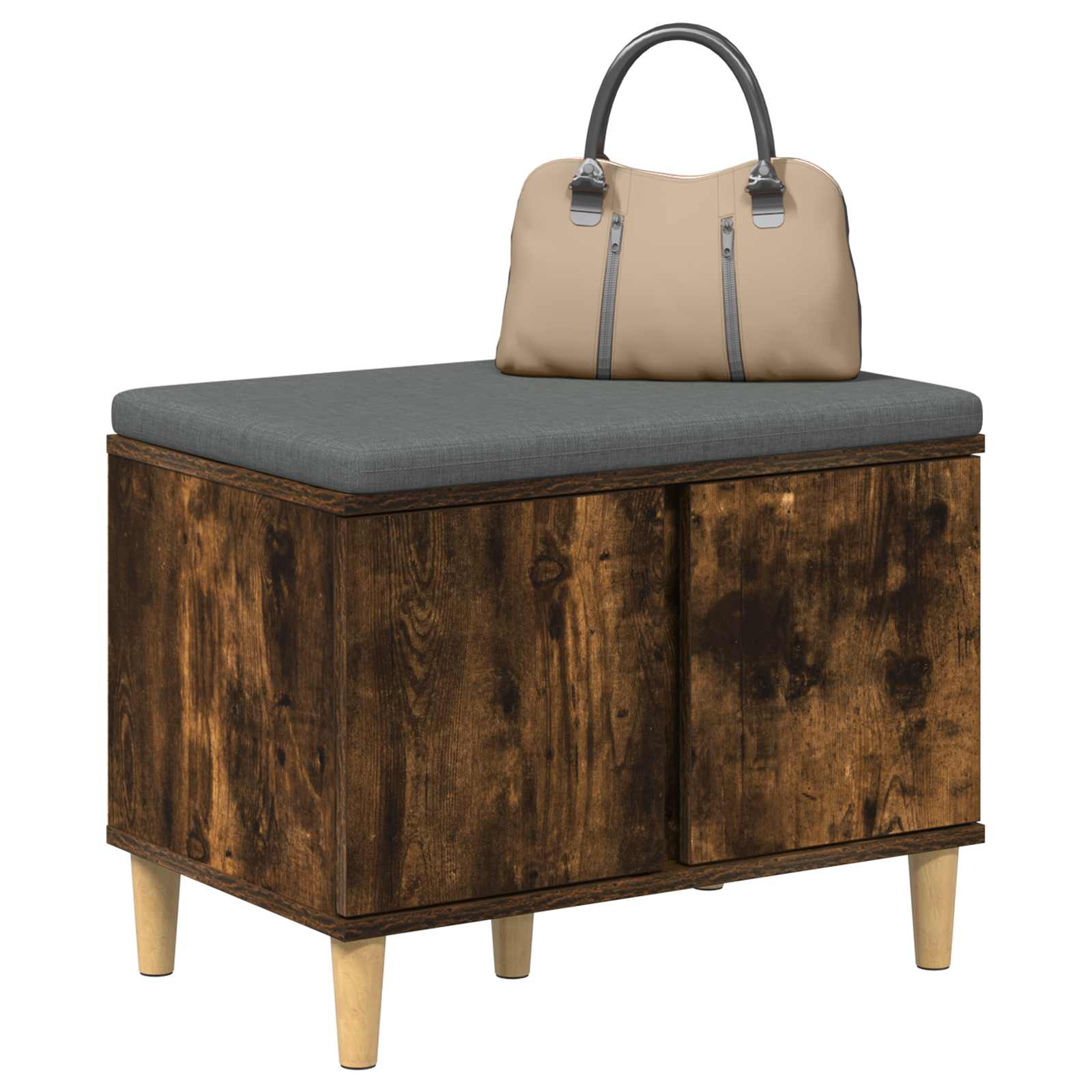 Banc d'entrée avec coussin Chêne Fumé 60 x 38 x 46 cm - XIOS