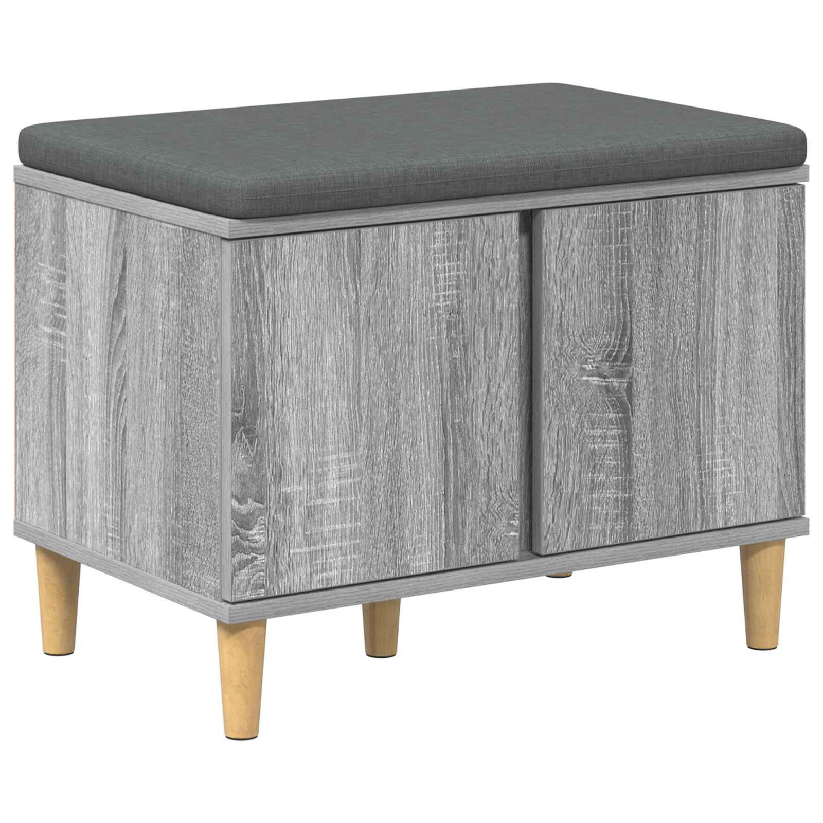 Banc d'entrée avec coussin Gris Sonoma 60 x 38 x 46 cm - XIOS