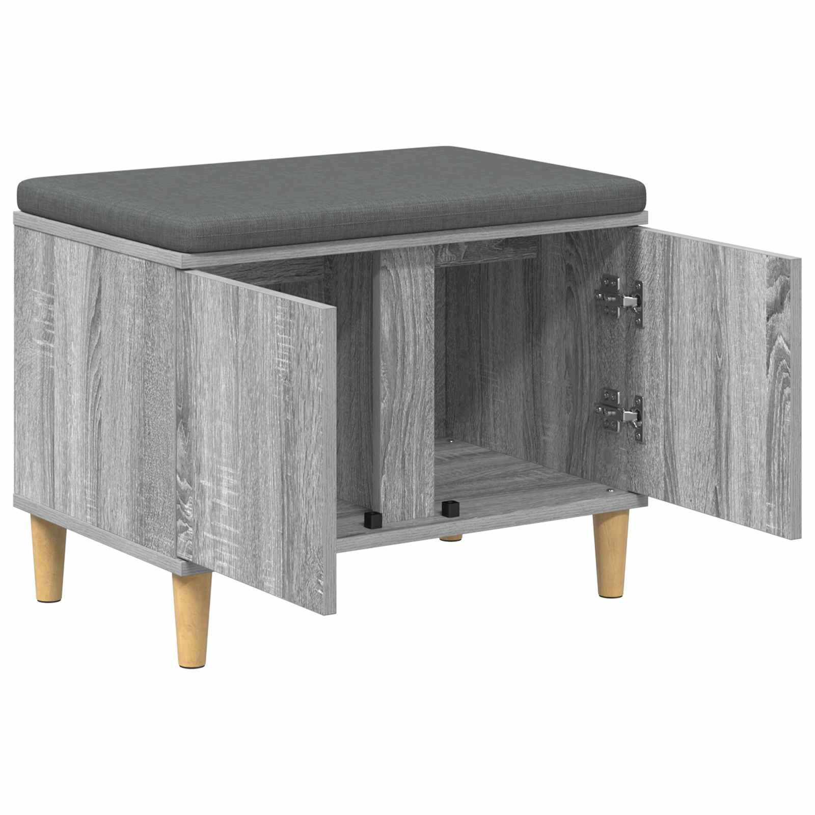 Banc d'entrée avec coussin Gris Sonoma 60 x 38 x 46 cm - XIOS