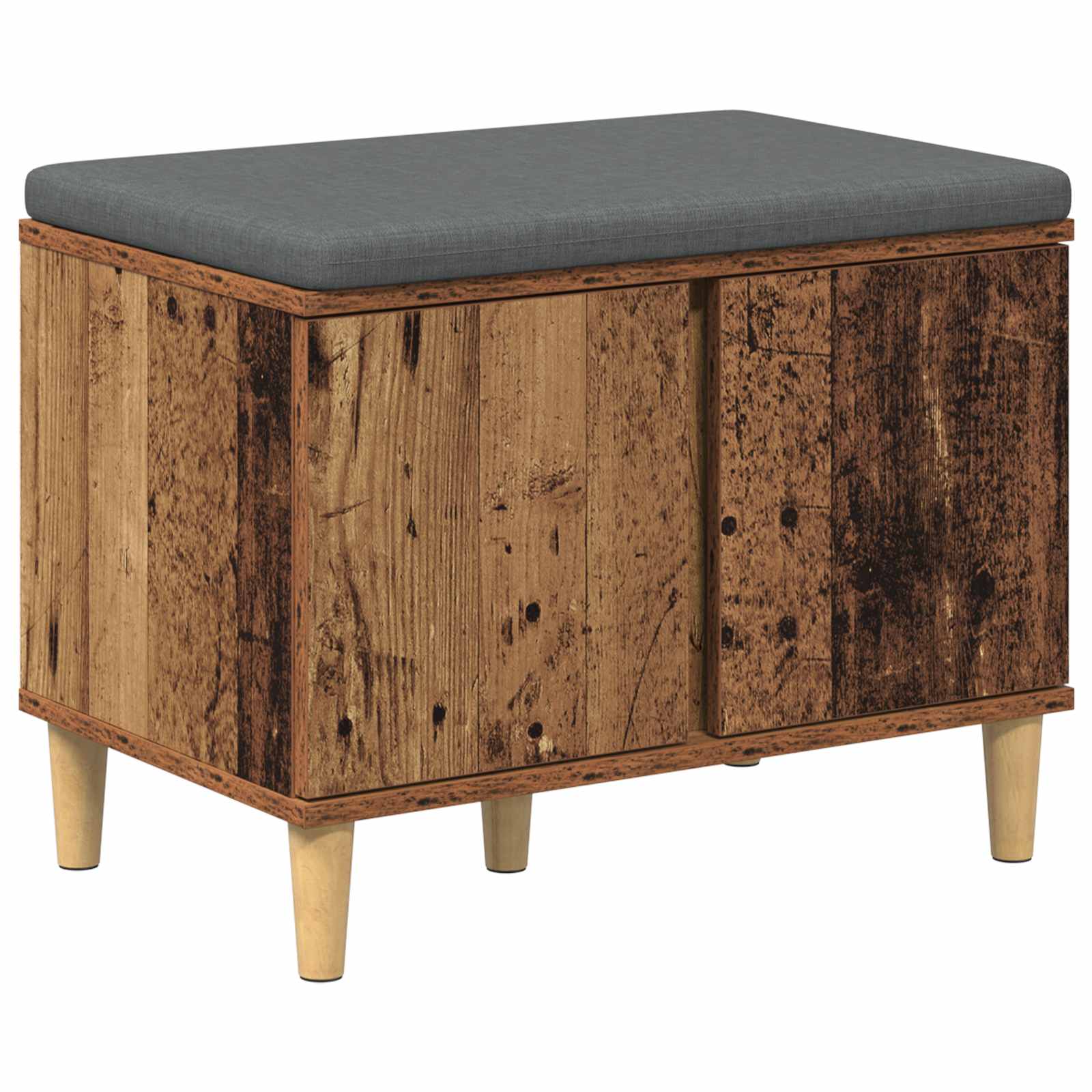Banc d'entrée avec coussin Bois ancien 60 x 38 x 46 cm - XIOS
