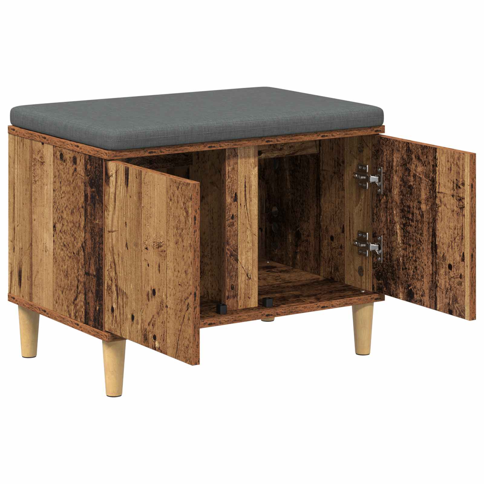 Banc d'entrée avec coussin Bois ancien 60 x 38 x 46 cm - XIOS