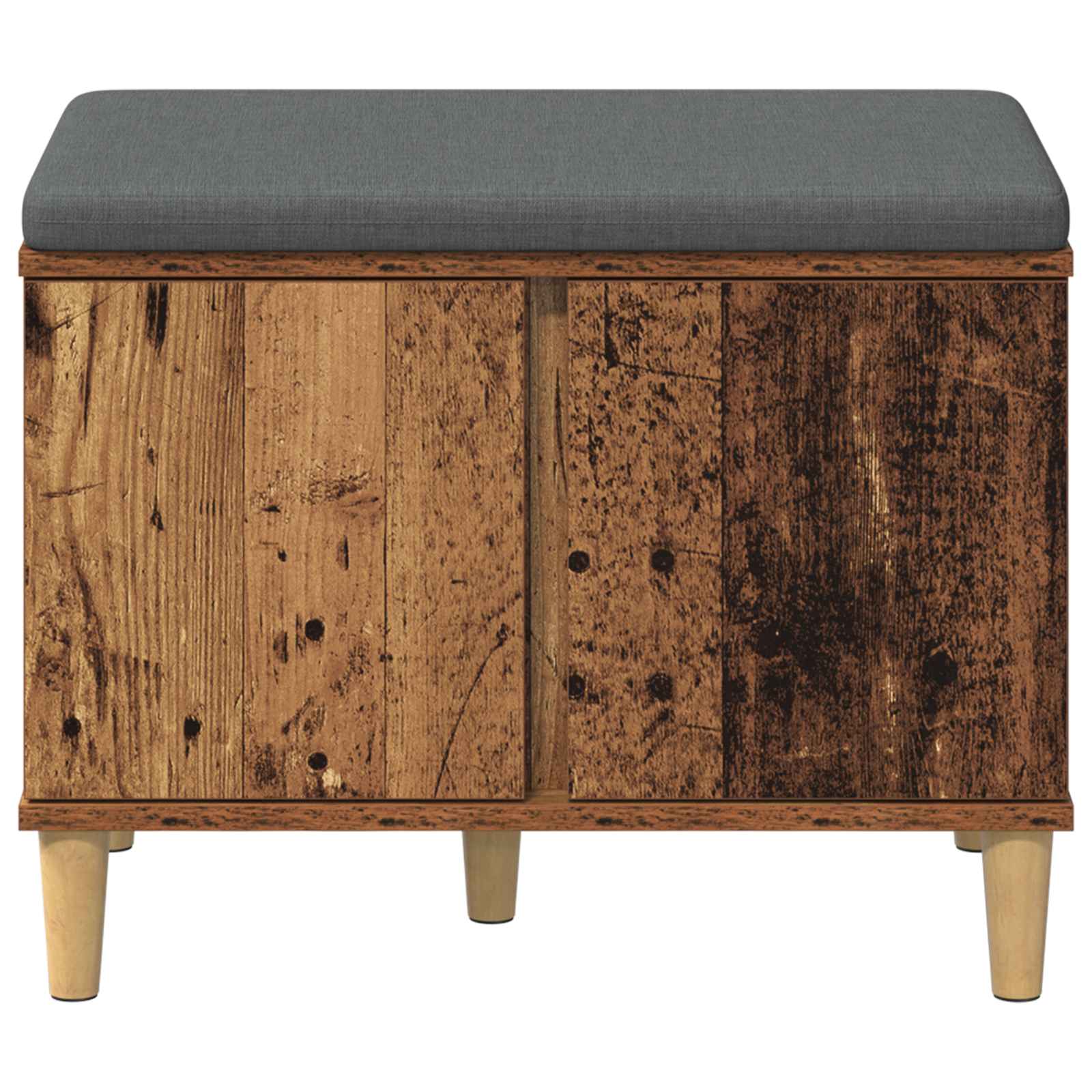 Banc d'entrée avec coussin Bois ancien 60 x 38 x 46 cm - XIOS