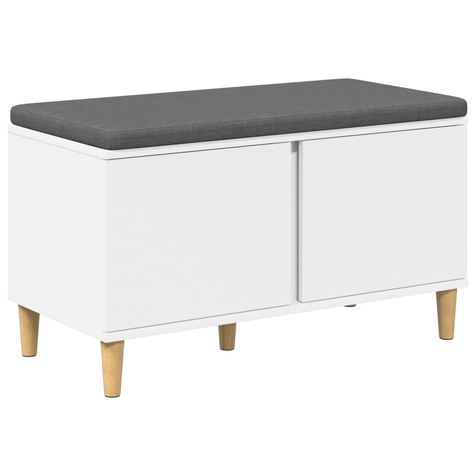 Banc d'entrée Blanc 80 x 38 x 46 cm Bois Ingénierie et Tissu - XIOS