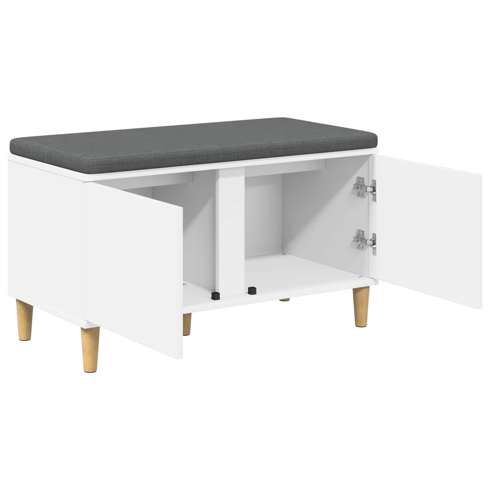 Banc d'entrée Blanc 80 x 38 x 46 cm Bois Ingénierie et Tissu - XIOS