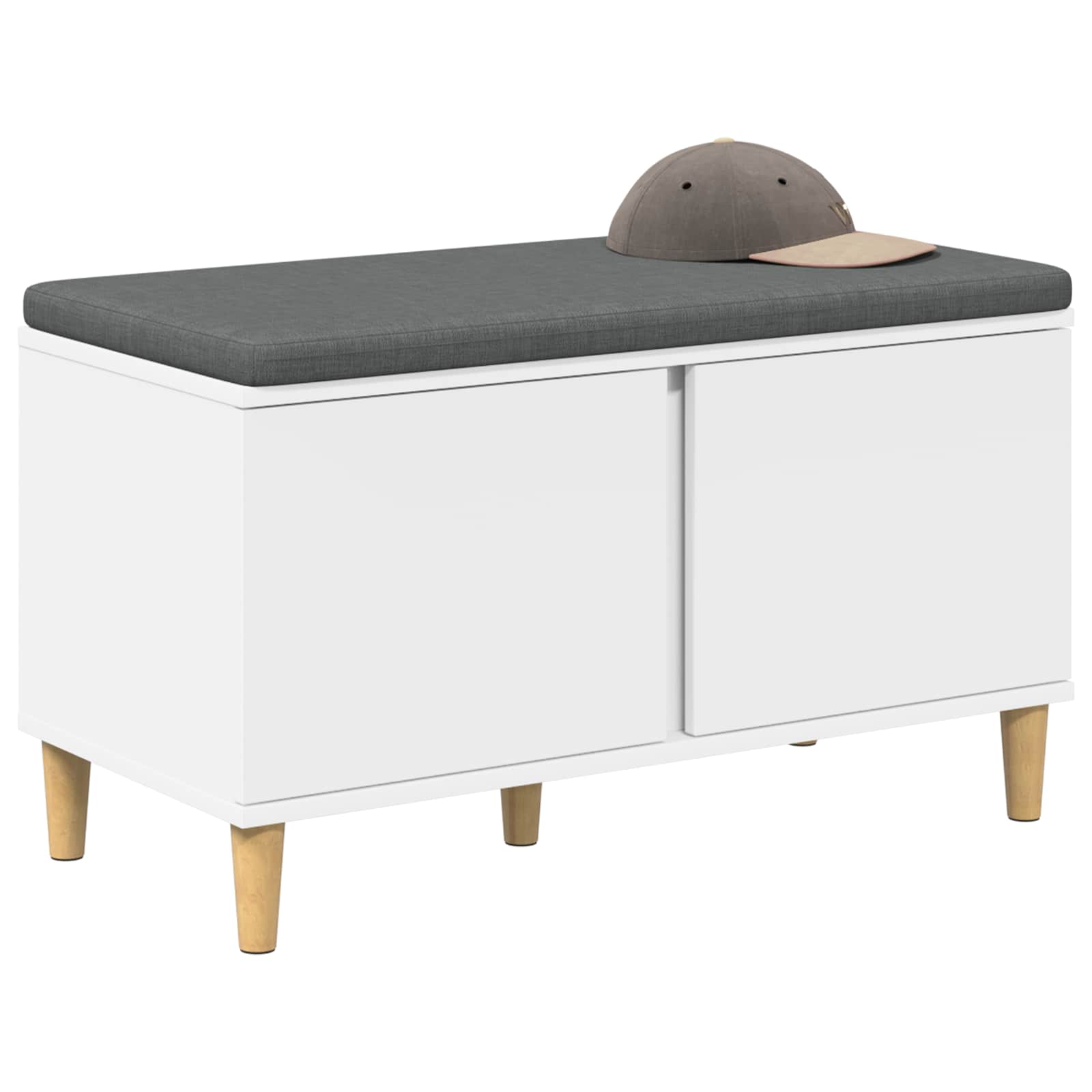 Banc d'entrée Blanc 80 x 38 x 46 cm Bois Ingénierie et Tissu - XIOS