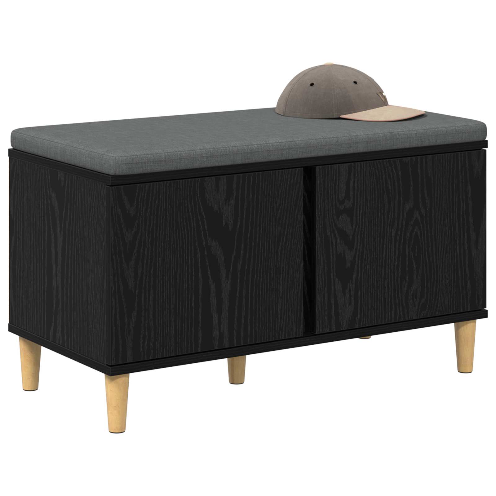 Banc d'entrée avec coussin Chêne Noir 80 x 38 x 46 cm - XIOS