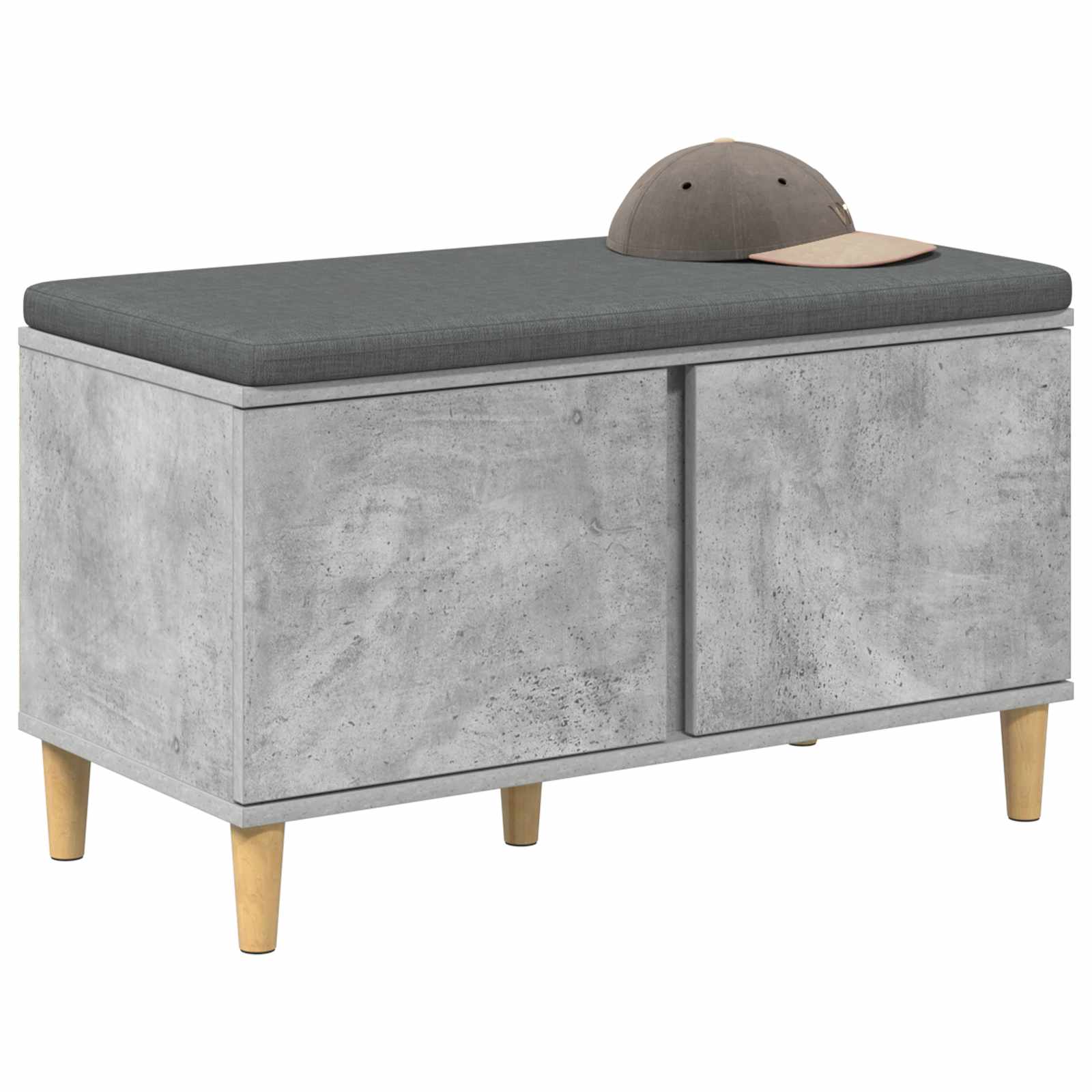 Banc d'entrée avec coussin Gris Béton 80 x 38 x 46 cm - XIOS