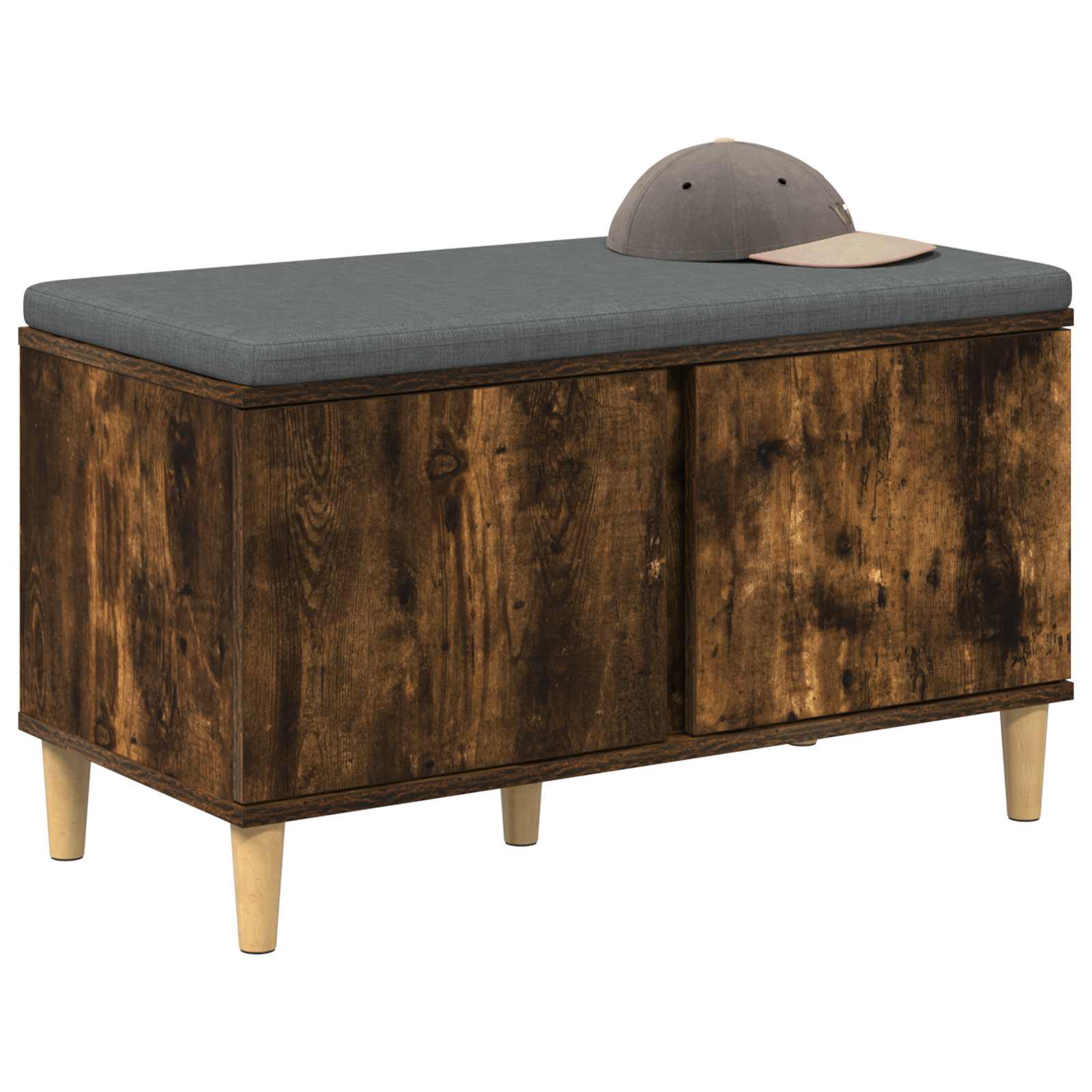 Banc d'entrée avec coussin Chêne Fumé 80 x 38 x 46 cm - XIOS