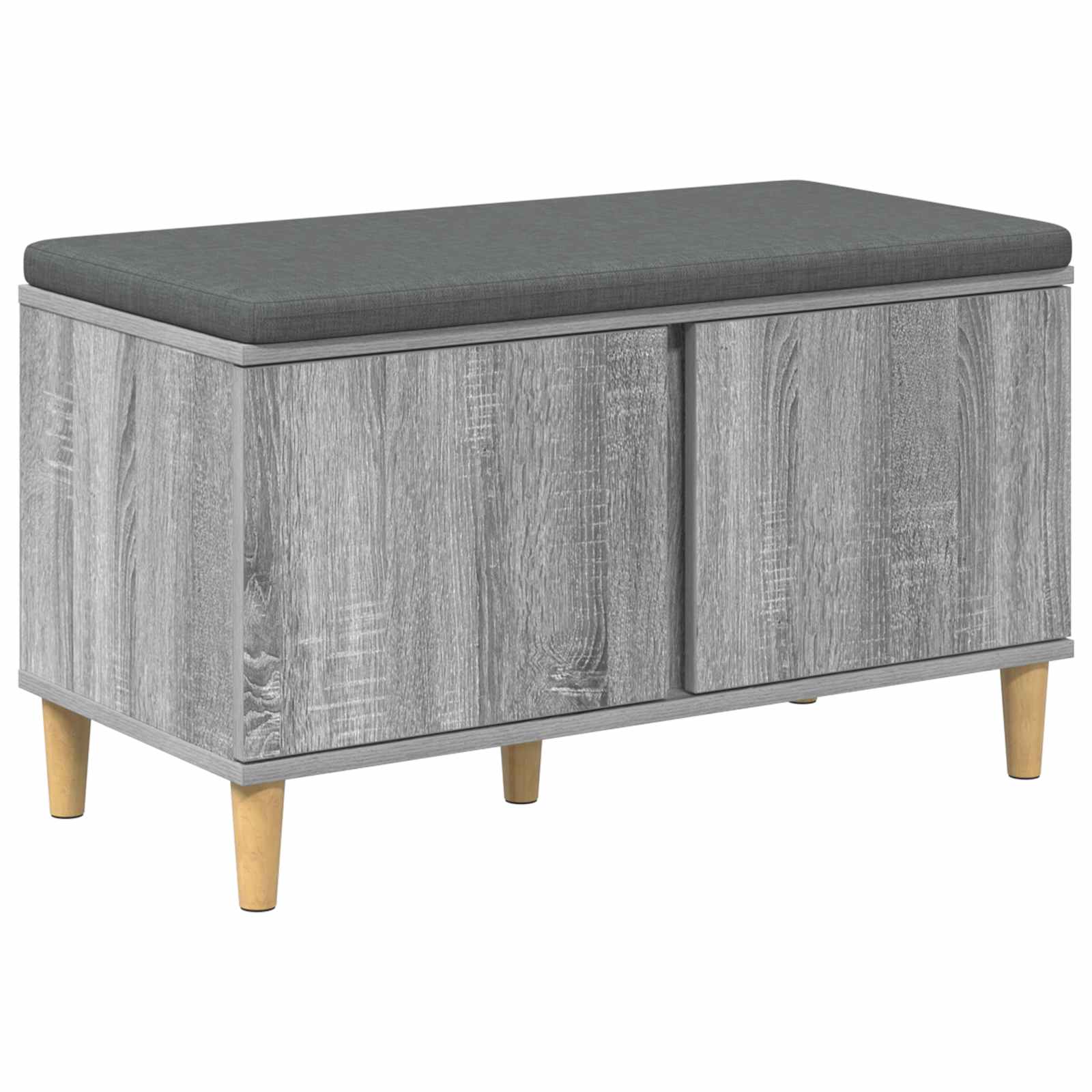 Banc d'entrée avec coussin Gris Sonoma 80 x 38 x 46 cm - XIOS