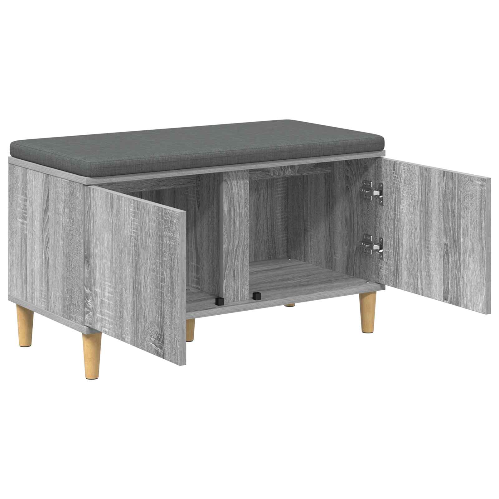 Banc d'entrée avec coussin Gris Sonoma 80 x 38 x 46 cm - XIOS