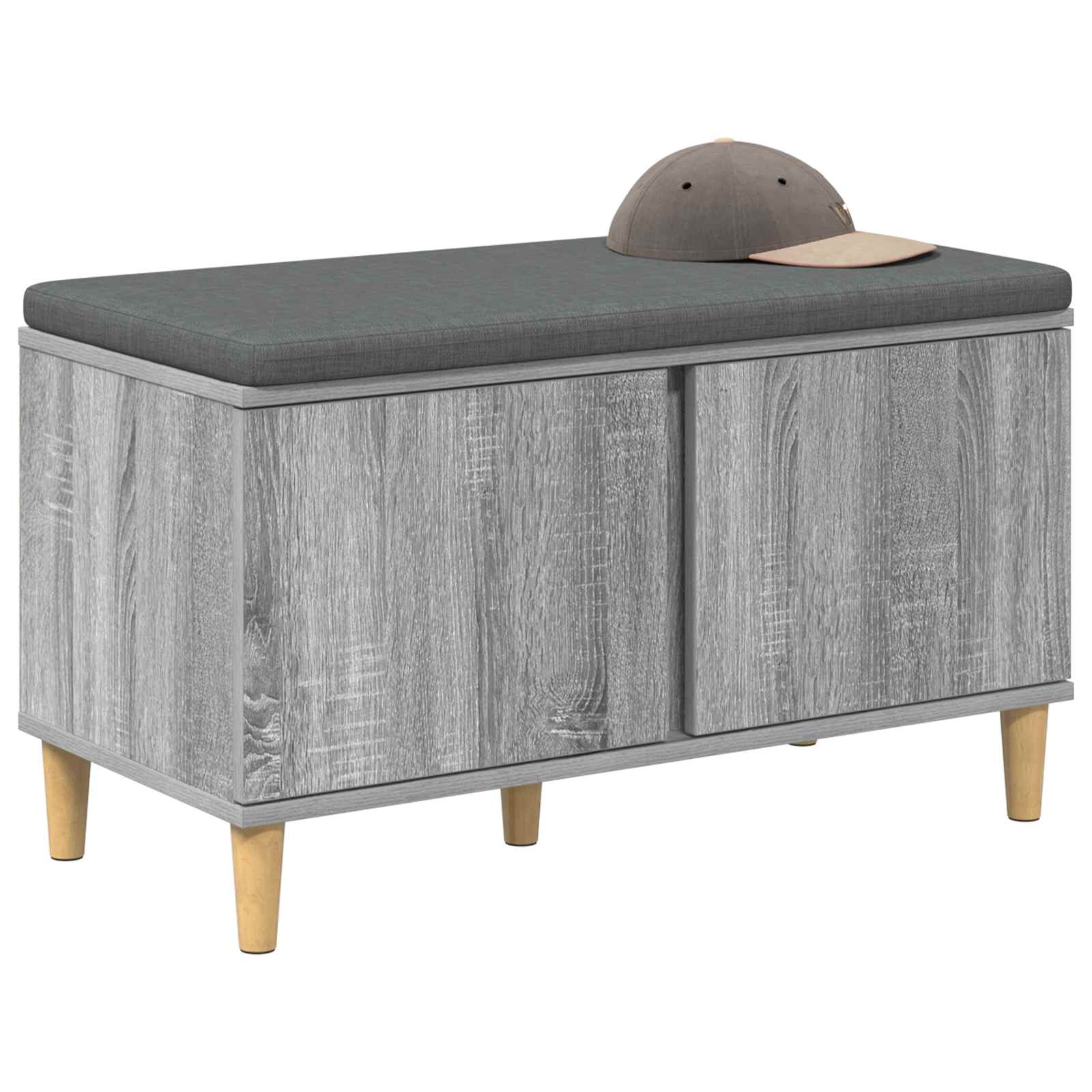 Banc d'entrée avec coussin Gris Sonoma 80 x 38 x 46 cm - XIOS