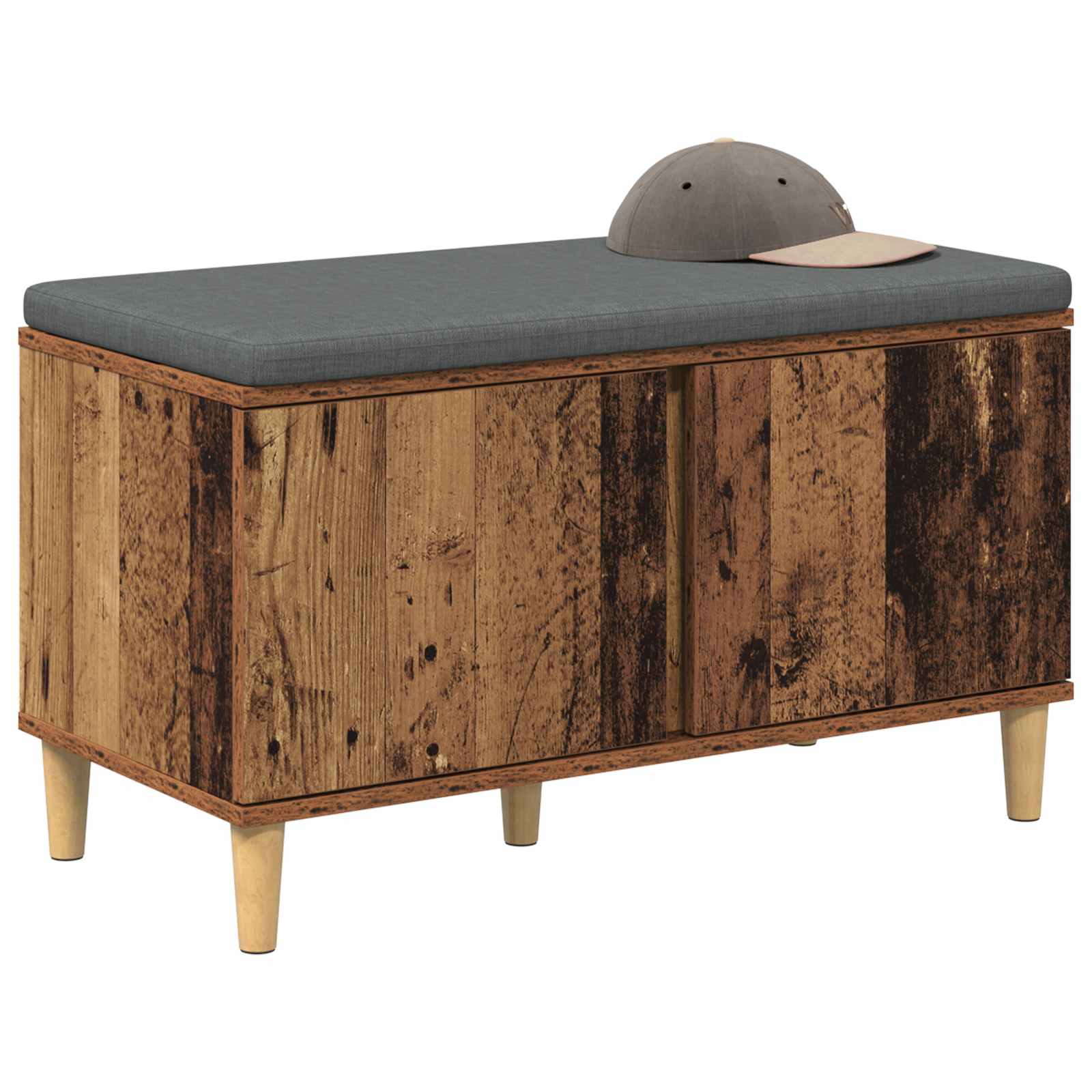 Banc d'entrée avec coussin Bois ancien 80 x 38 x 46 cm - XIOS