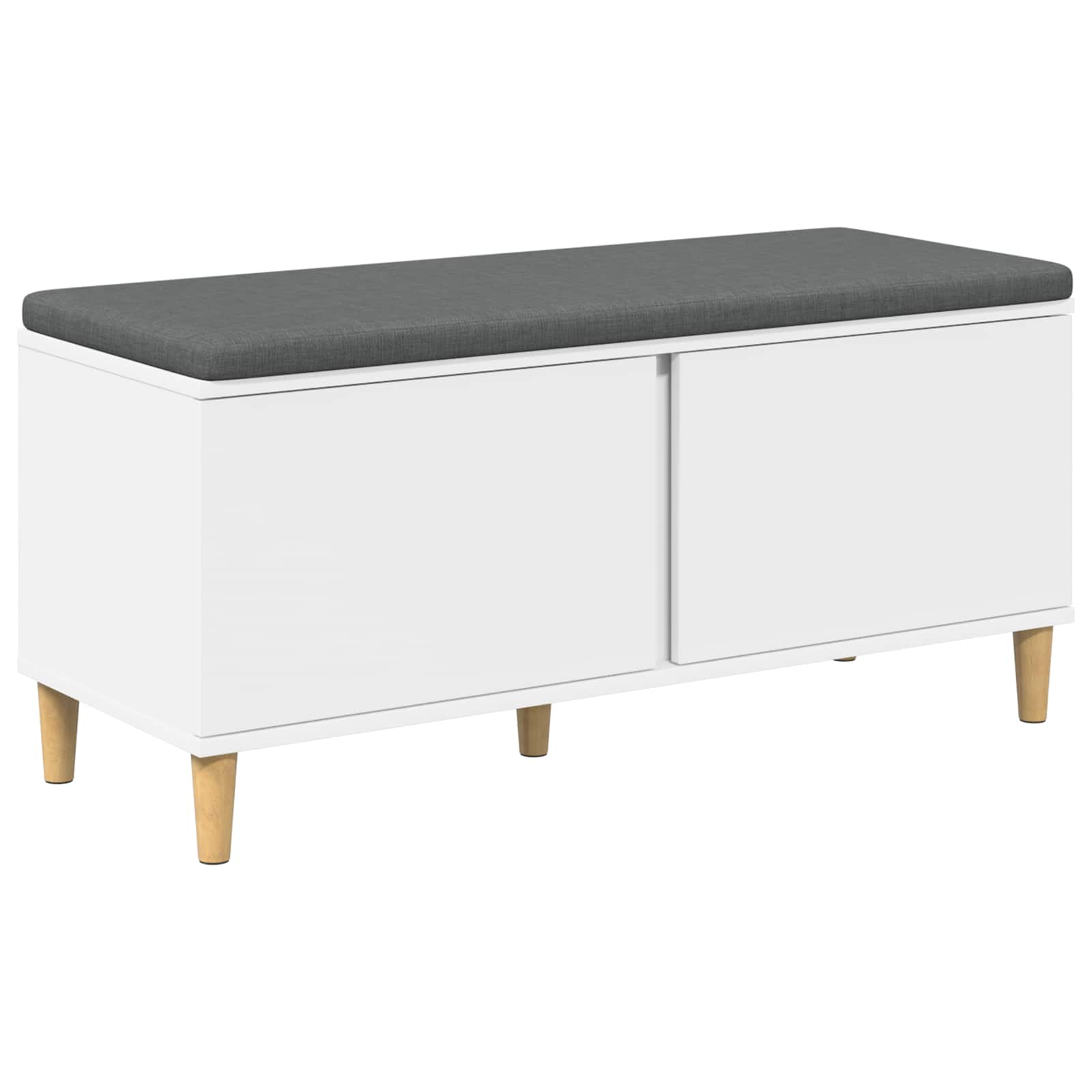 Banc d'entrée Blanc 100 x 38 x 46 cm Bois Ingénierie et Tissu - XIOS