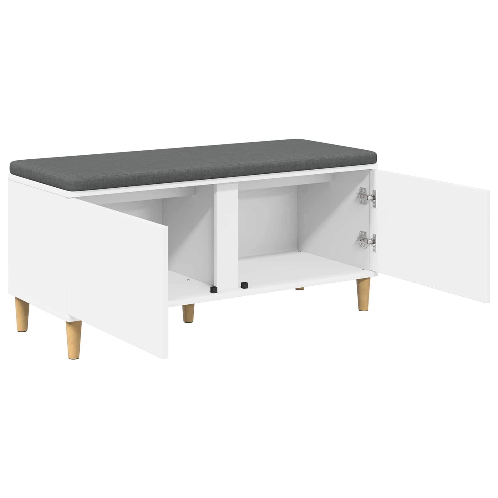 Banc d'entrée Blanc 100 x 38 x 46 cm Bois Ingénierie et Tissu - XIOS