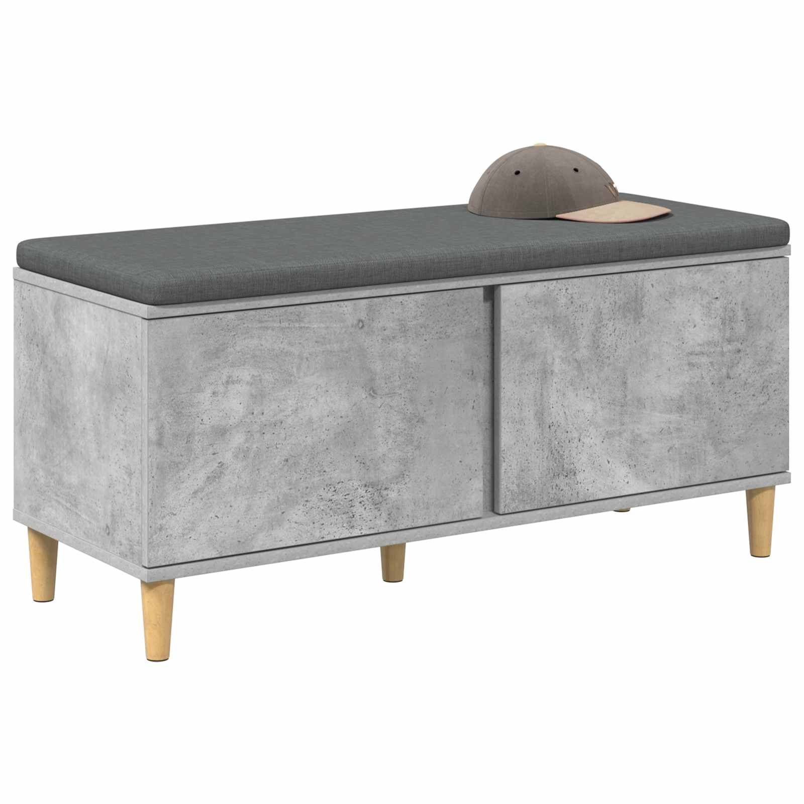 Banc d'entrée avec coussin Gris Béton 100 x 38 x 46 cm - XIOS