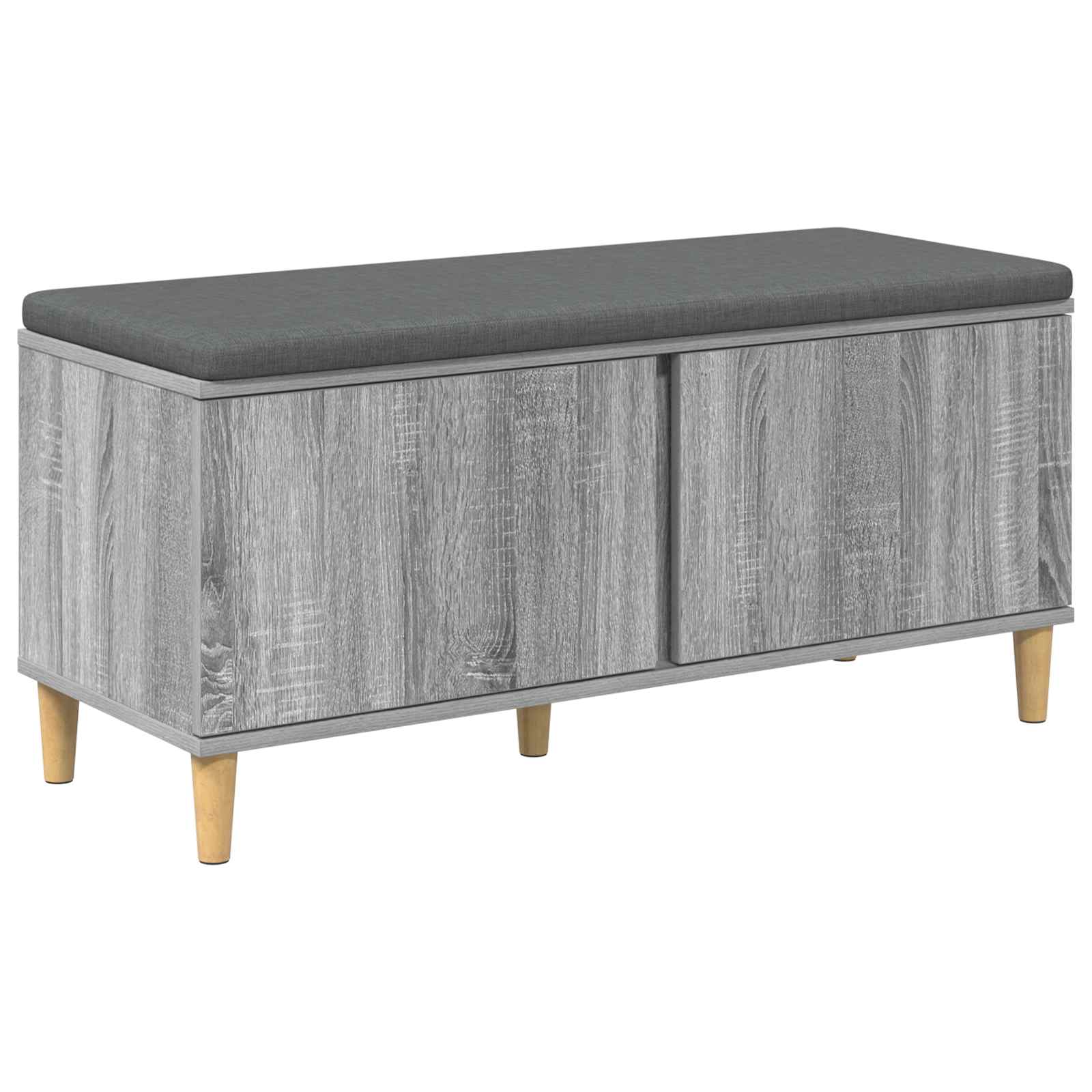 Banc d'entrée avec coussin Gris Sonoma 100 x 38 x 46 cm - XIOS