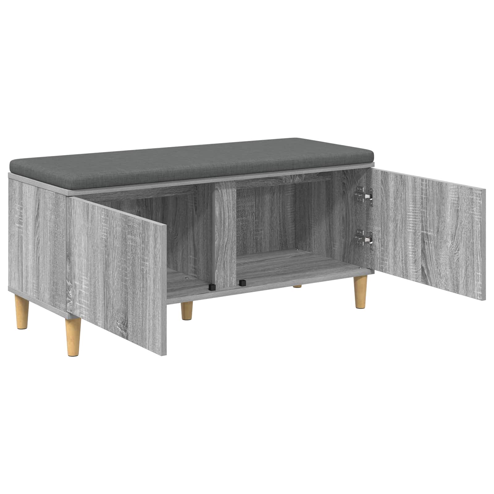 Banc d'entrée avec coussin Gris Sonoma 100 x 38 x 46 cm - XIOS