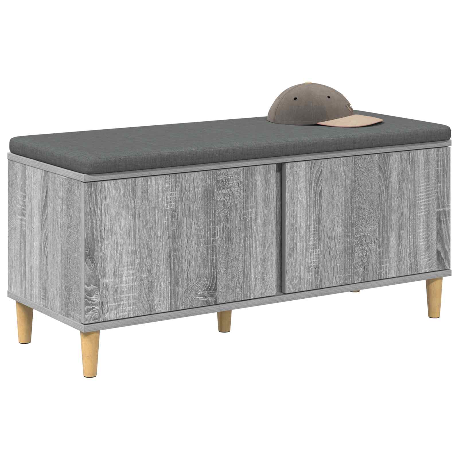 Banc d'entrée avec coussin Gris Sonoma 100 x 38 x 46 cm - XIOS