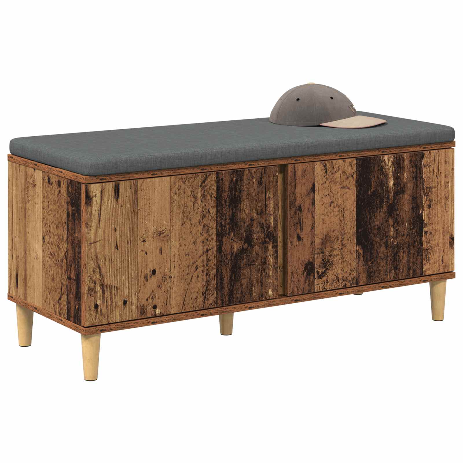 Banc d'entrée avec coussin Bois ancien 100 x 38 x 46 cm - XIOS
