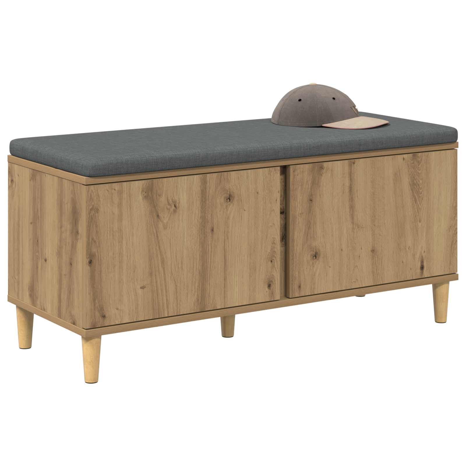 Banc d'entrée avec coussin Chêne Artisanal 100 x 38 x 46 cm - XIOS