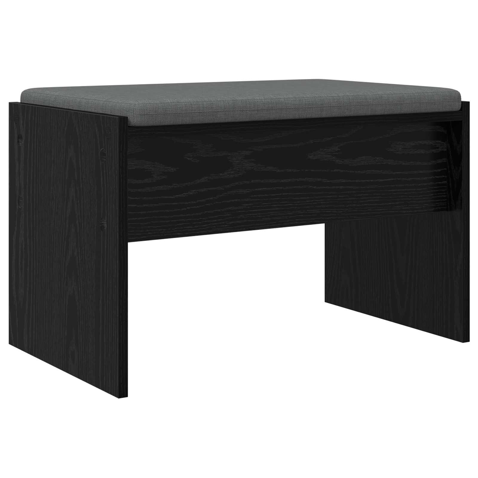 Banc d'entrée avec coussin Chêne noir 63 x 38 x 40 cm