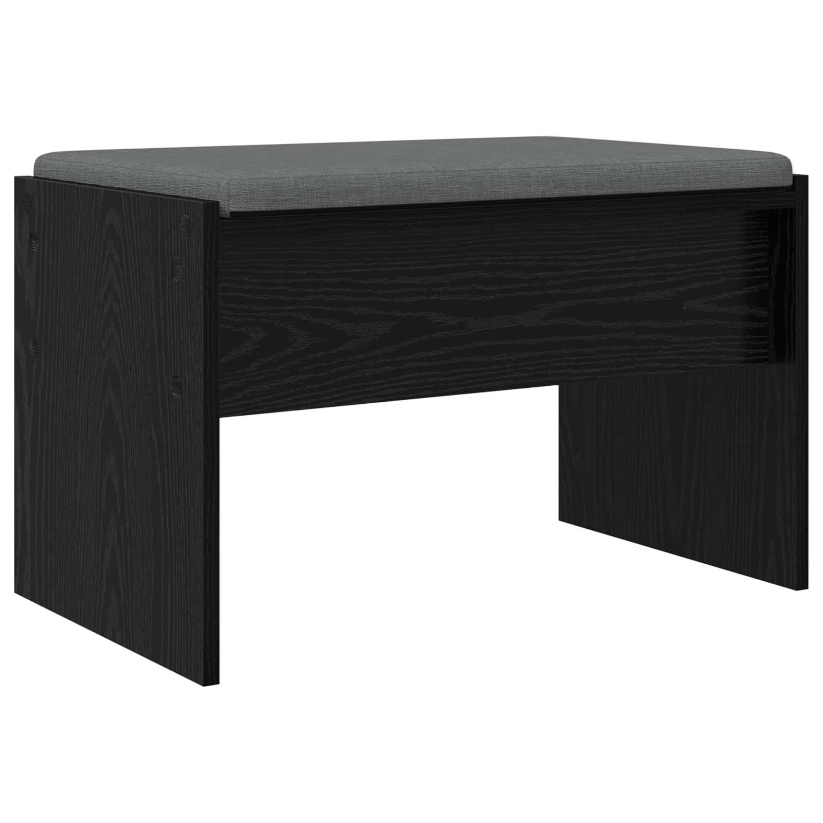 Banc d'entrée avec coussin Chêne noir 63 x 38 x 40 cm