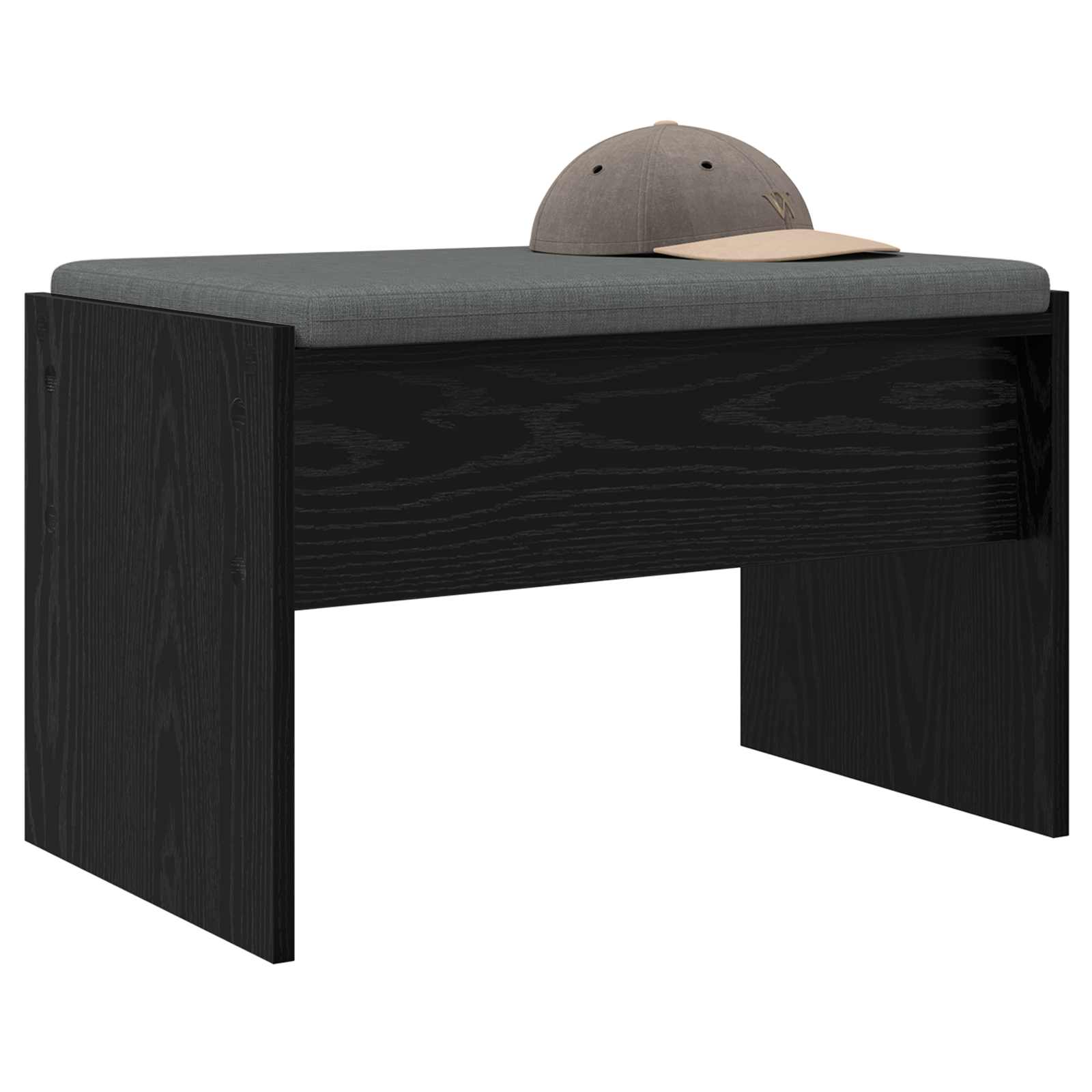 Banc d'entrée avec coussin Chêne noir 63 x 38 x 40 cm