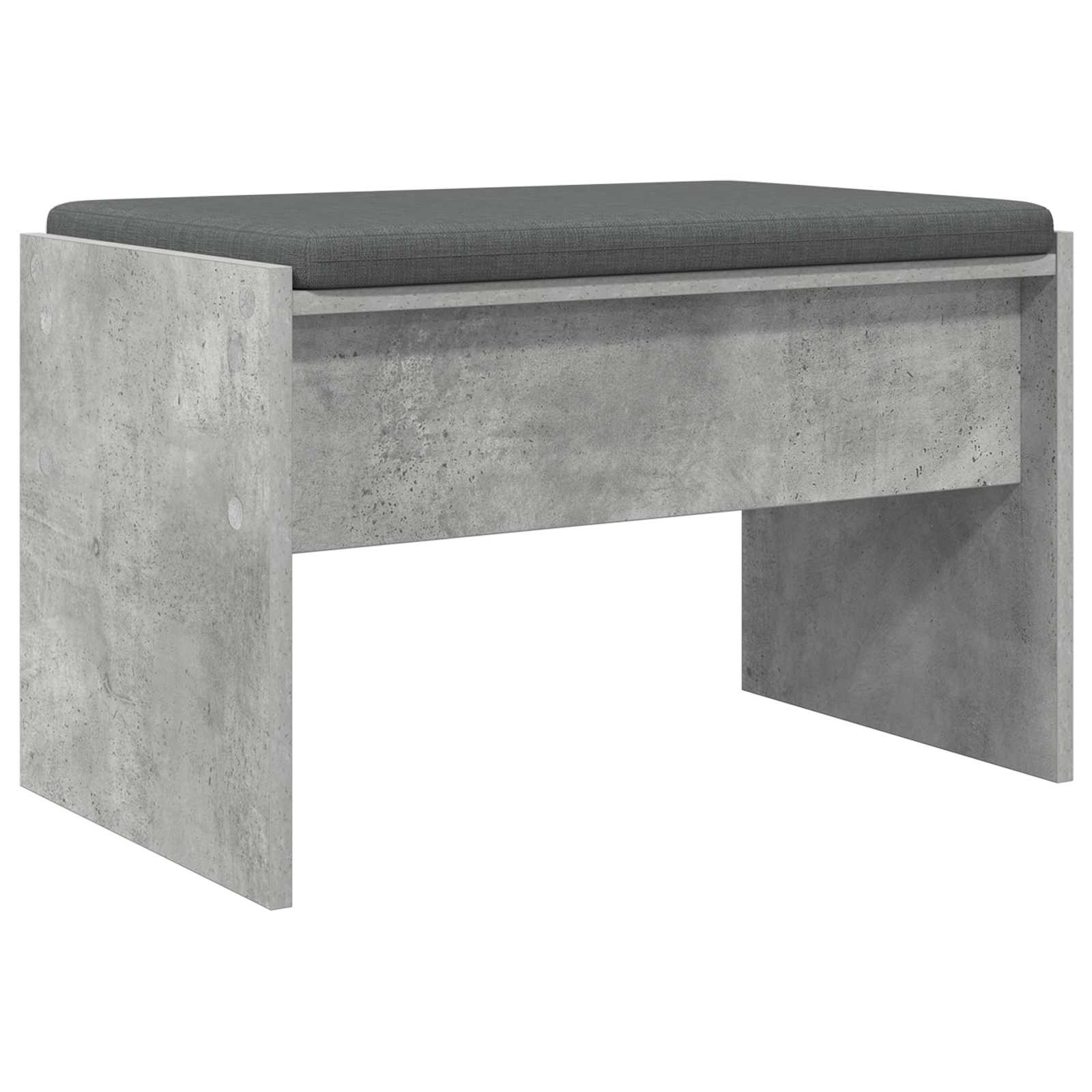Banc d'entrée avec coussin Gris béton 63 x 38 x 40 cm