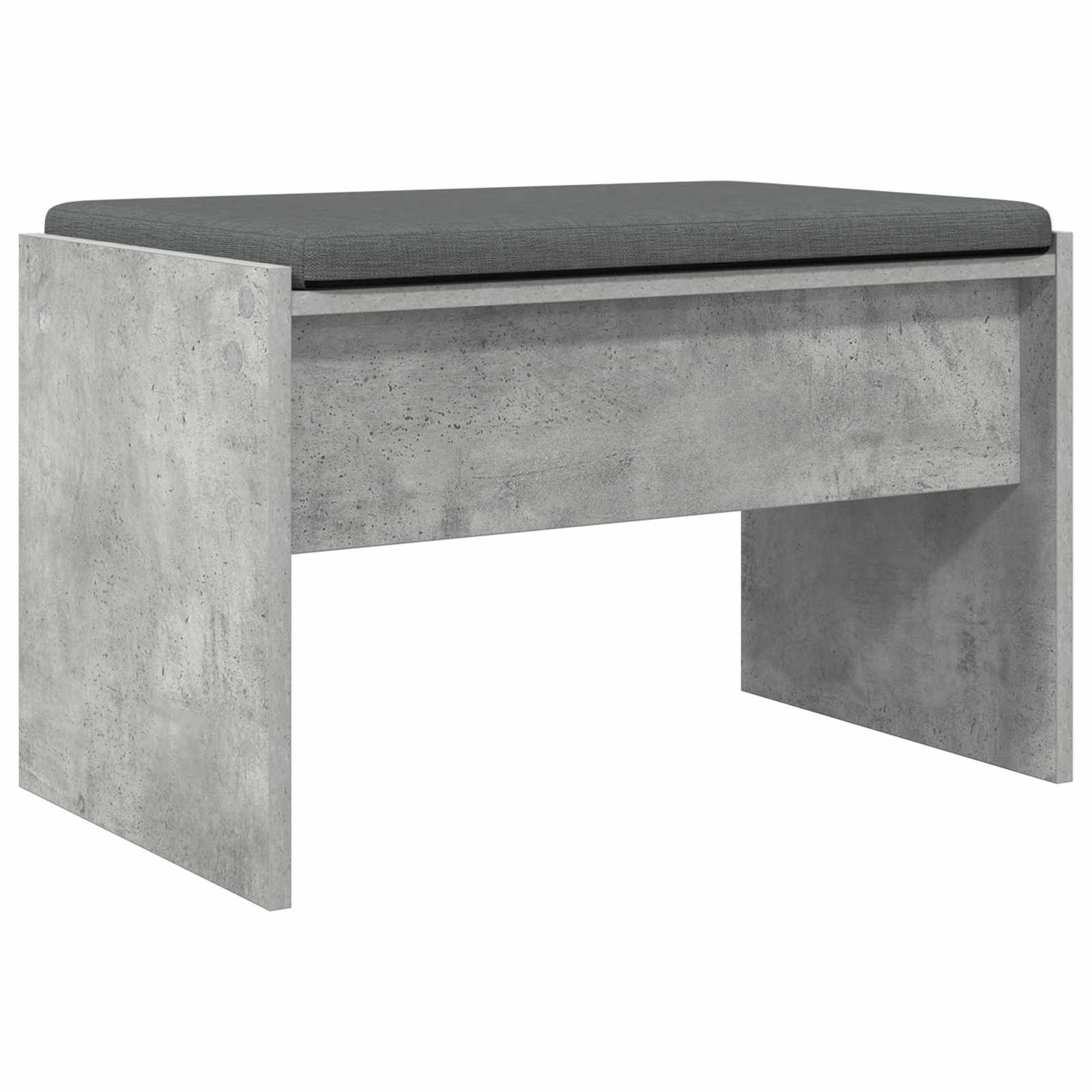 Banc d'entrée avec coussin Gris béton 63 x 38 x 40 cm