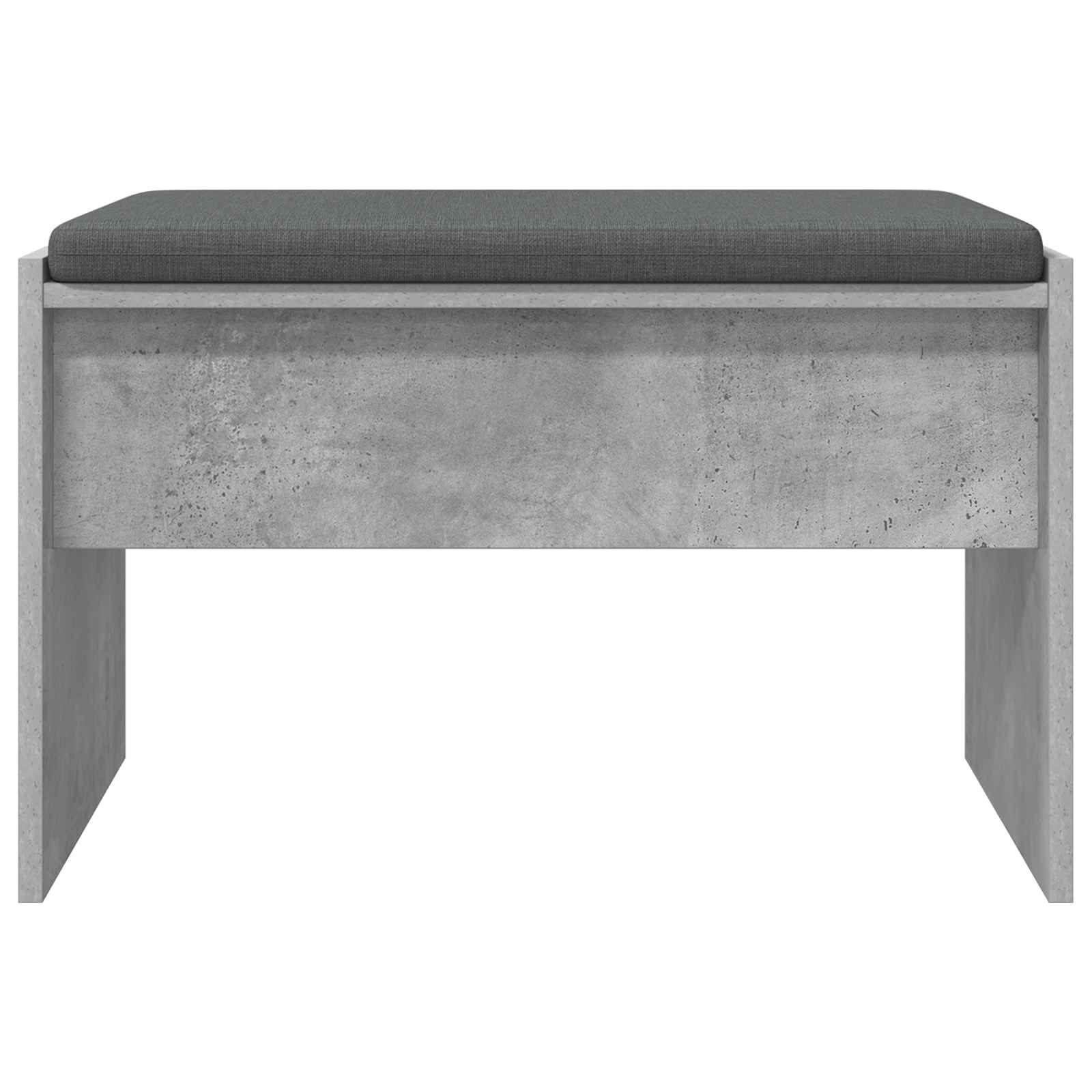 Banc d'entrée avec coussin Gris béton 63 x 38 x 40 cm