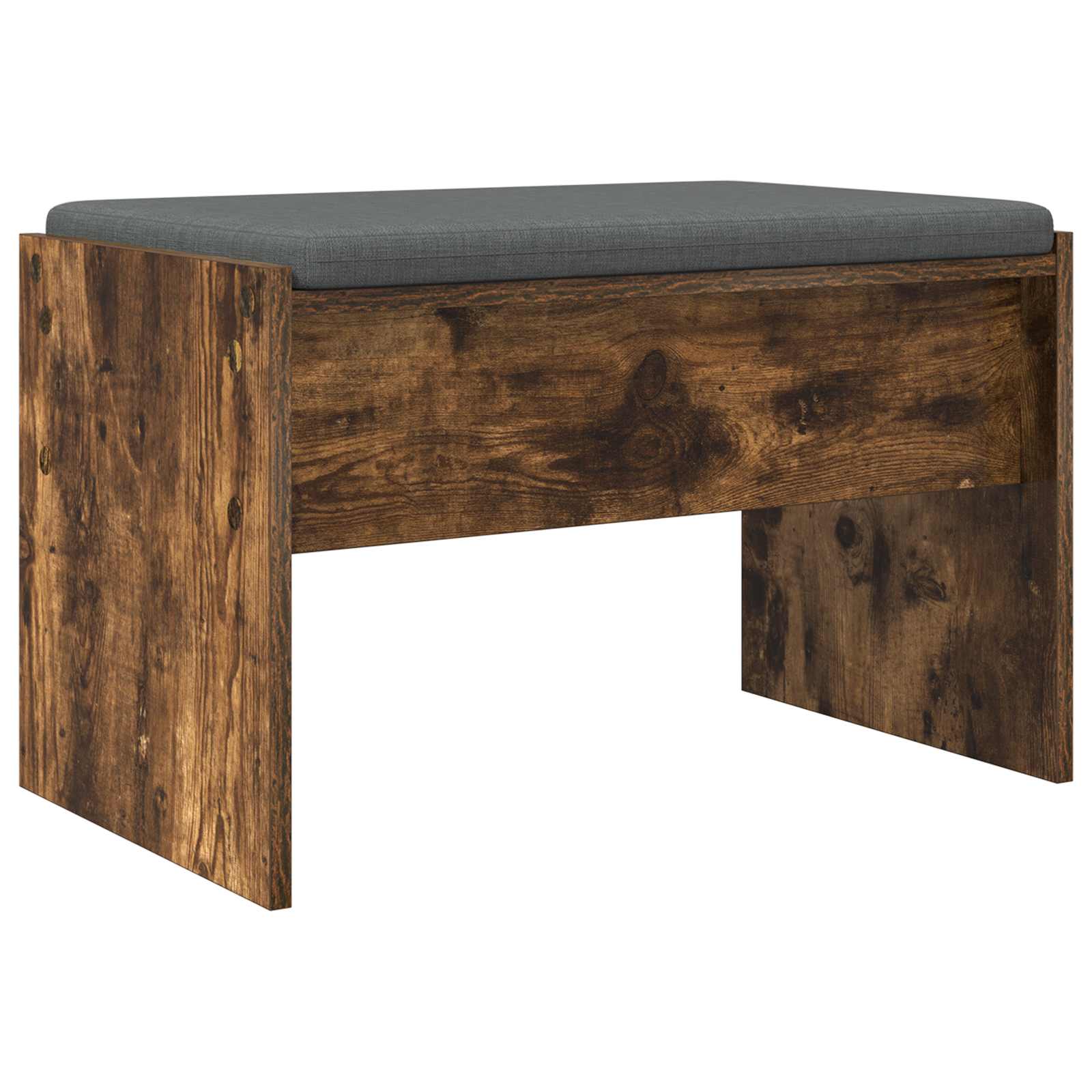 Banc d'entrée avec coussin Chêne fumé 63 x 38 x 40 cm