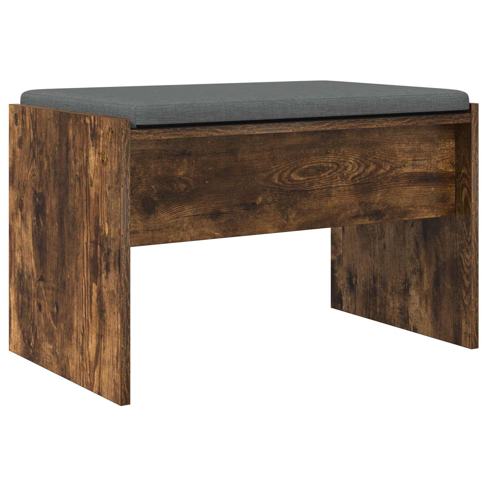 Banc d'entrée avec coussin Chêne fumé 63 x 38 x 40 cm