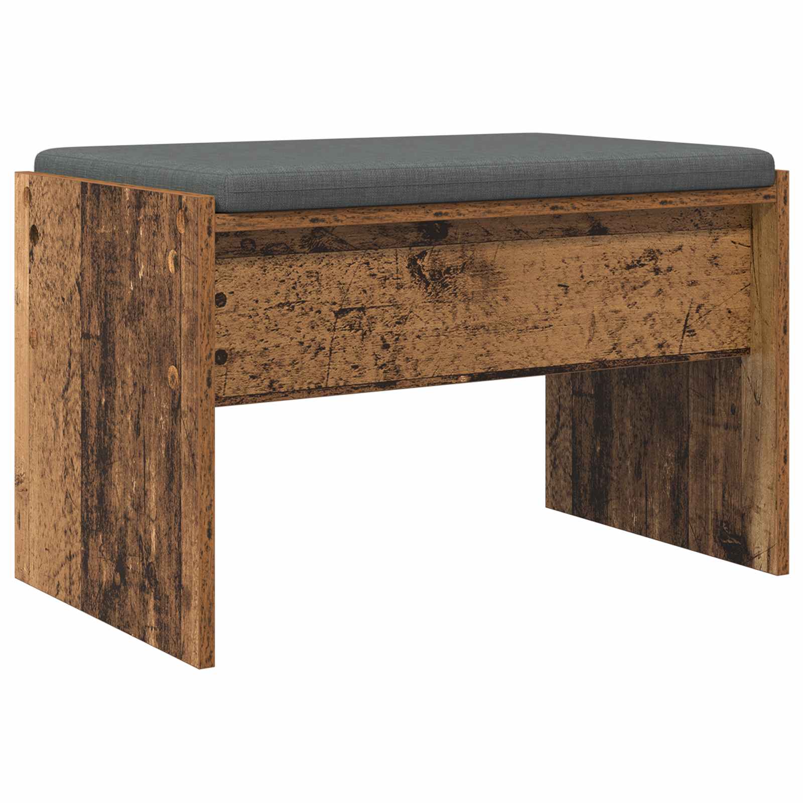 Banc d'entrée avec coussin Bois ancien 63 x 38 x 40 cm - XIOS