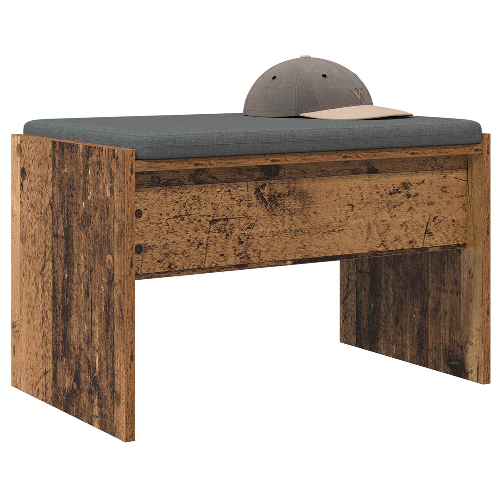 Banc d'entrée avec coussin Bois ancien 63 x 38 x 40 cm - XIOS