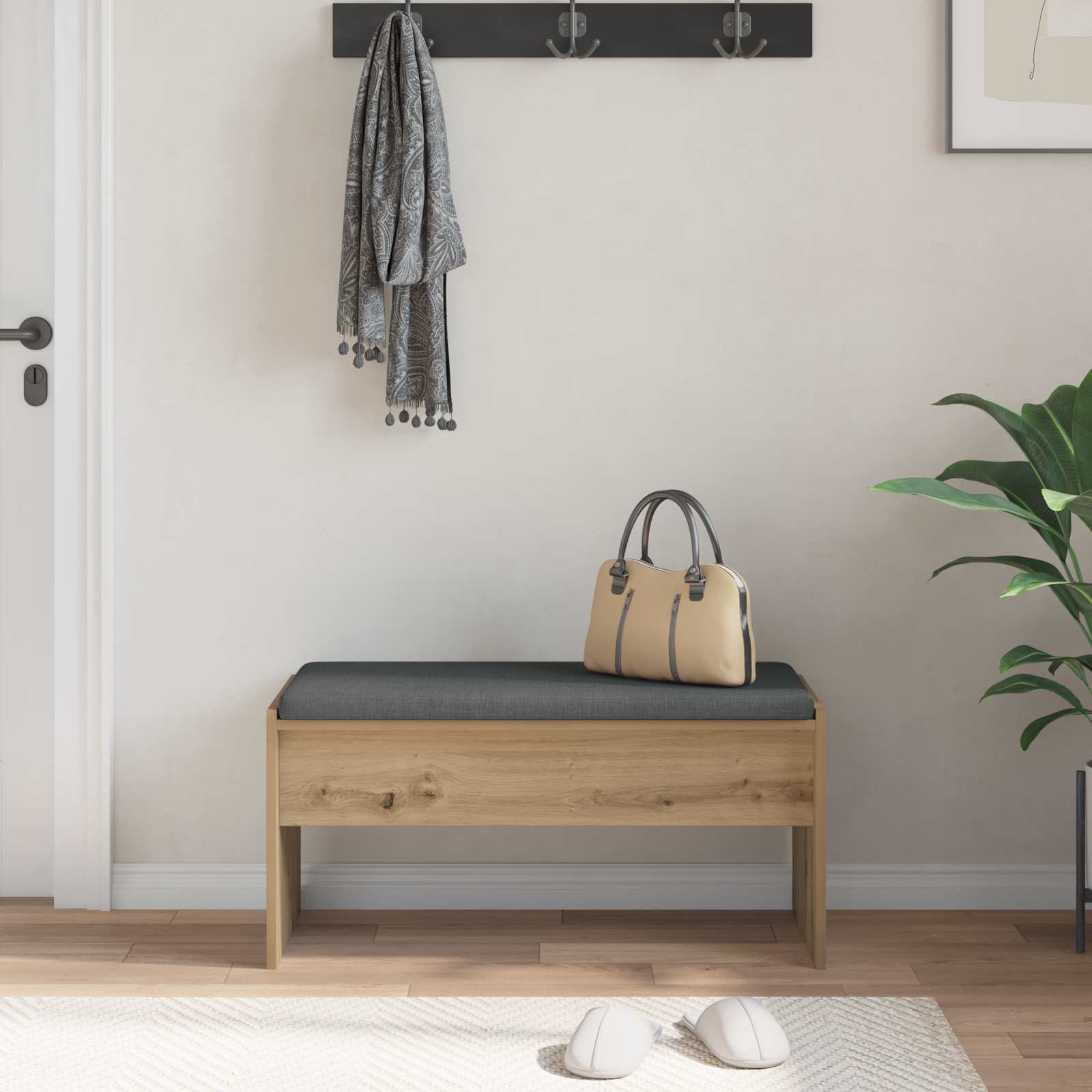 Banc d'entrée Chêne artisanal 83 x 38 x 40 cm