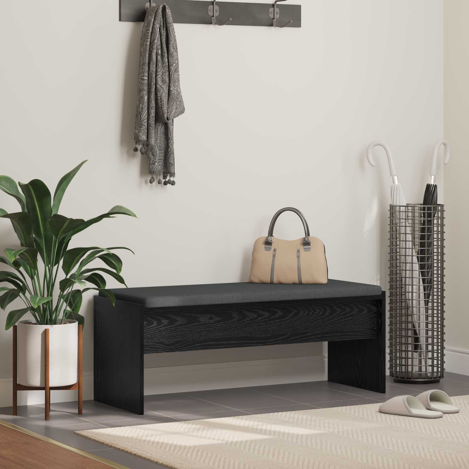 Banc d'entrée avec coussin Chêne noir 103 x 38 x 40 cm - XIOS