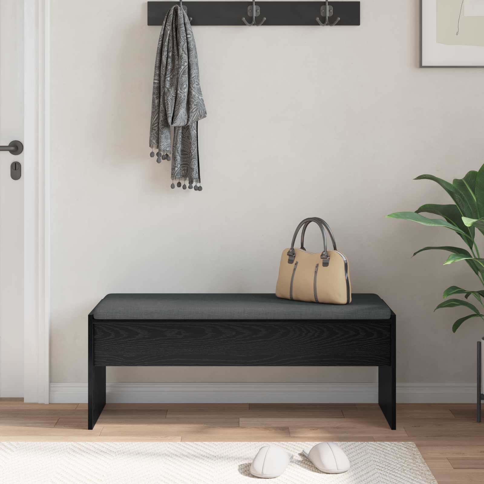 Banc d'entrée avec coussin Chêne noir 103 x 38 x 40 cm - XIOS
