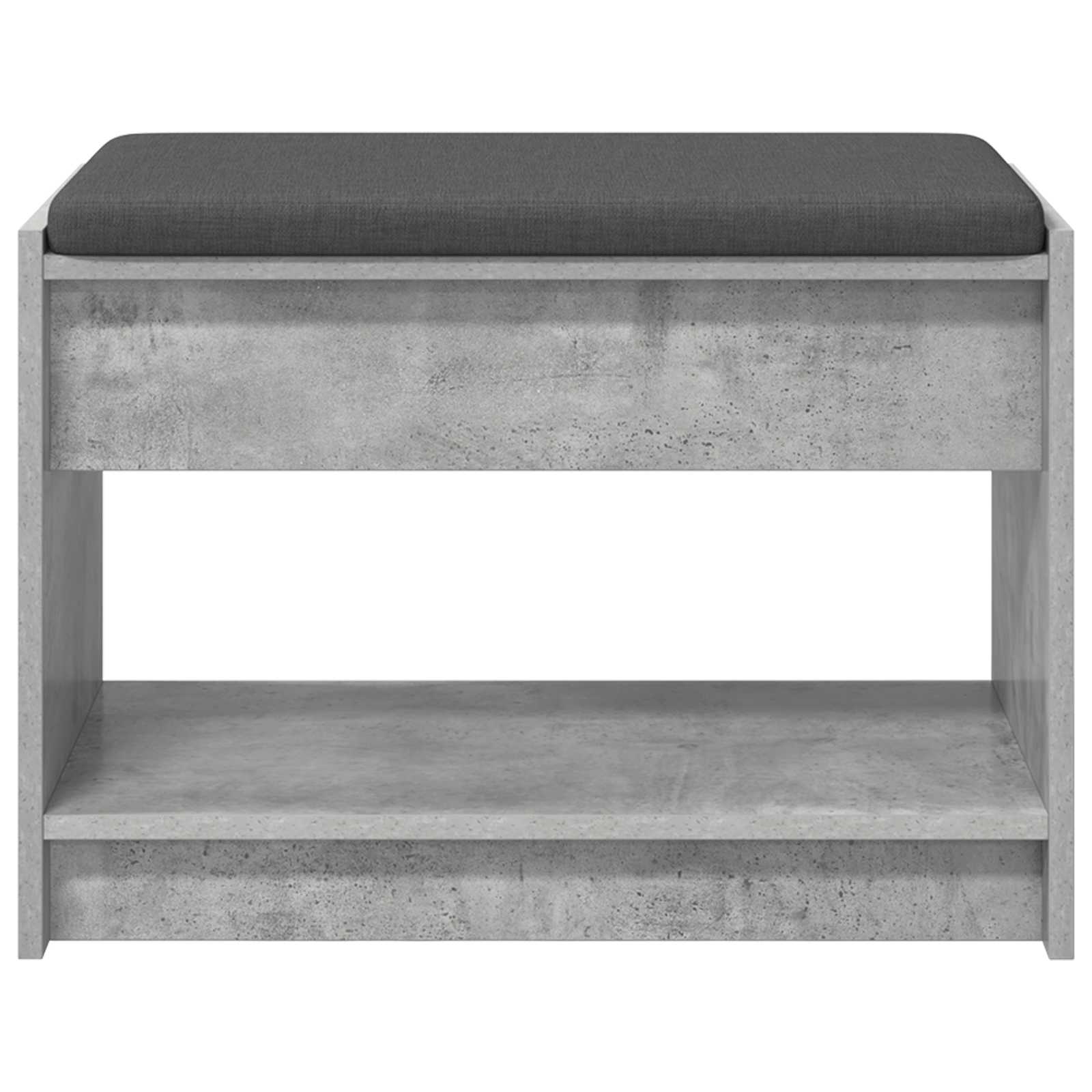Banc d'entrée avec coussin Gris Béton 63 x 38 x 45 cm