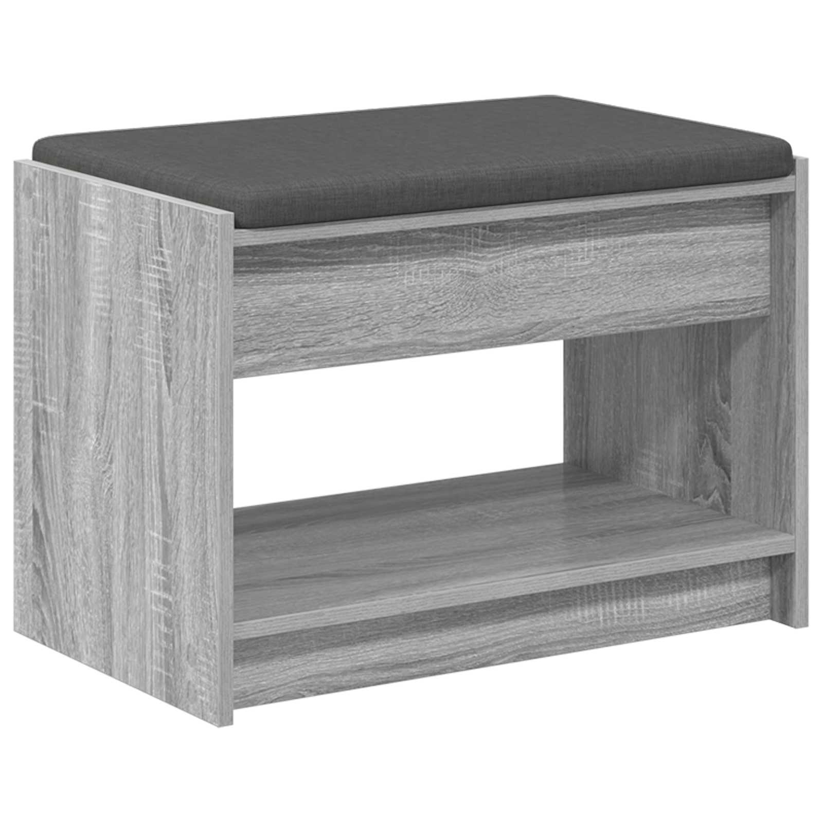 Banc d'entrée avec coussin Gris Sonoma 63 x 38 x 45 cm - XIOS