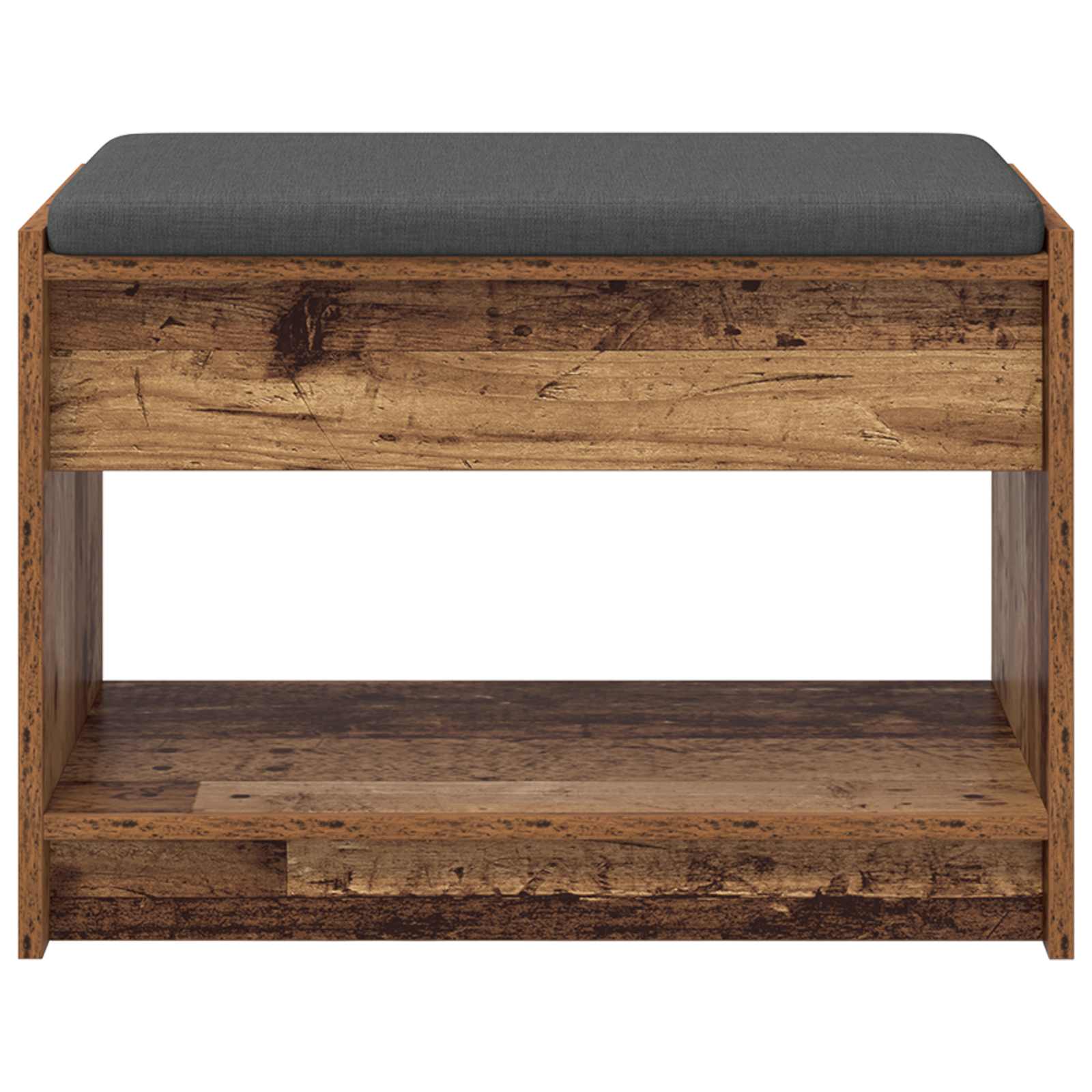 Banc d'entrée avec coussin Bois ancien 63 x 38 x 45 cm