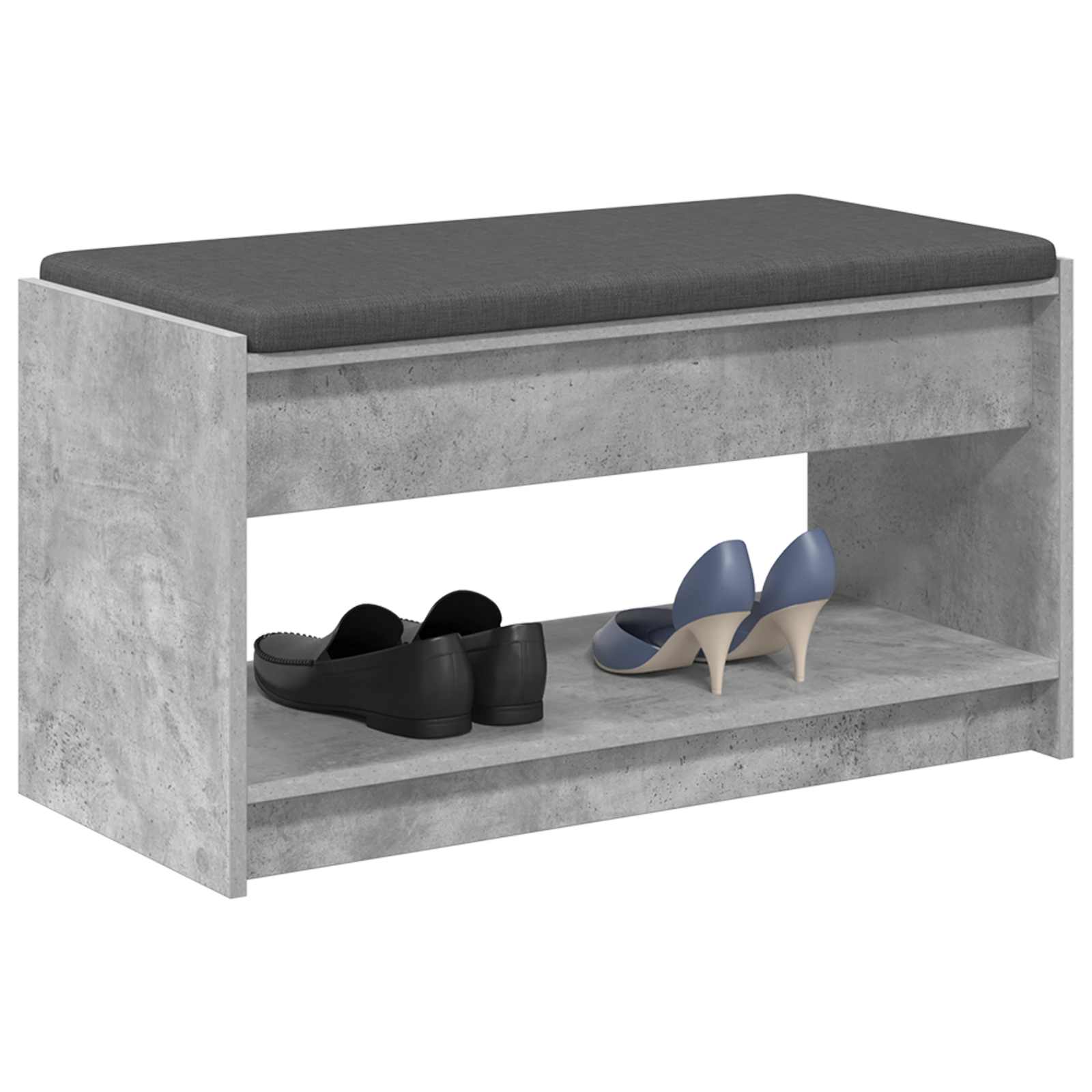 Banc d'entrée avec coussin Gris Béton 83 x 38 x 45 cm - XIOS