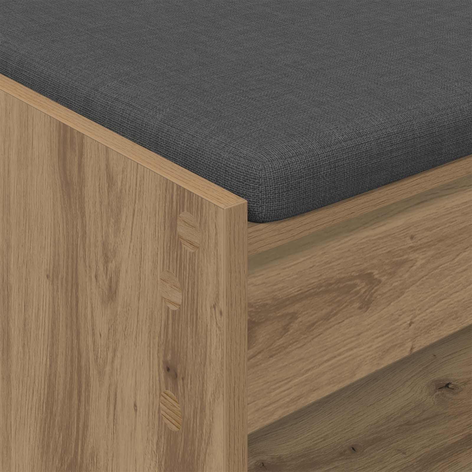 Banc d'entrée avec coussin Chêne Artisanal 83 x 38 x 45 cm - XIOS